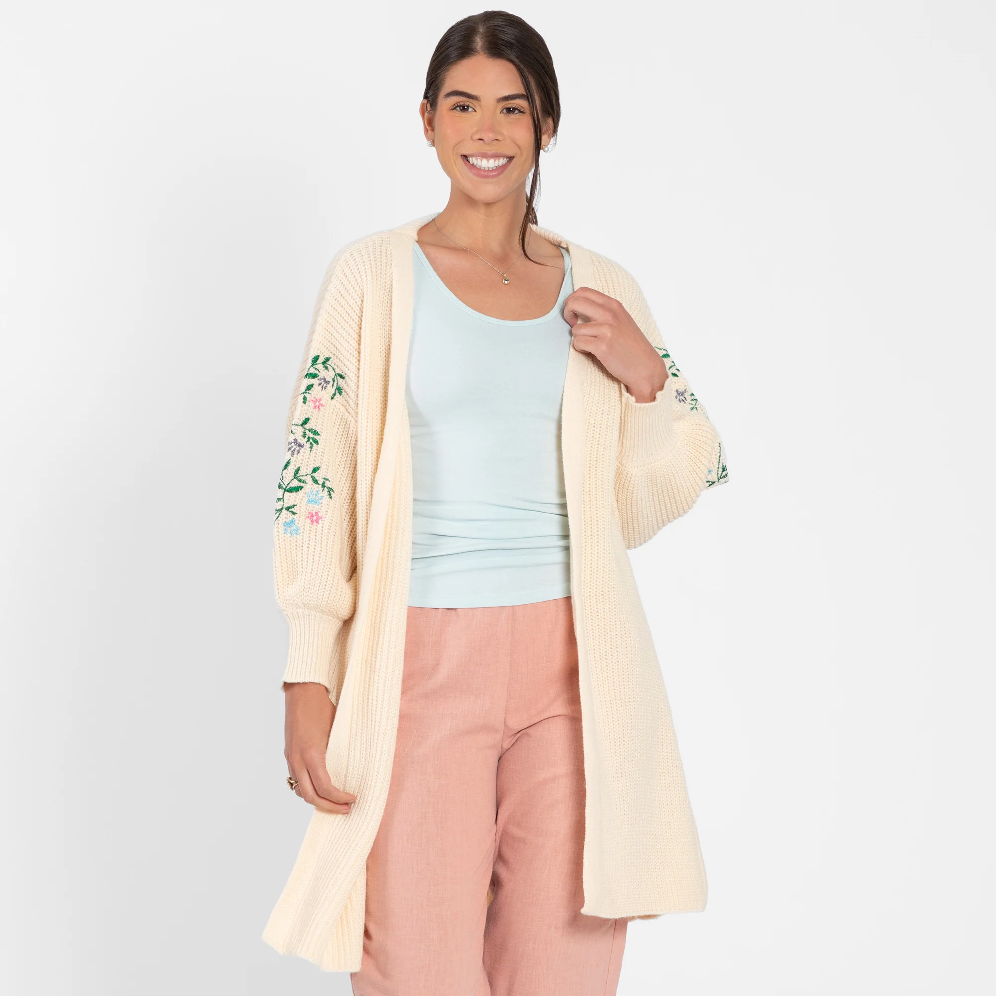 Paw Floral Vine Accented Cardigan - Image 7