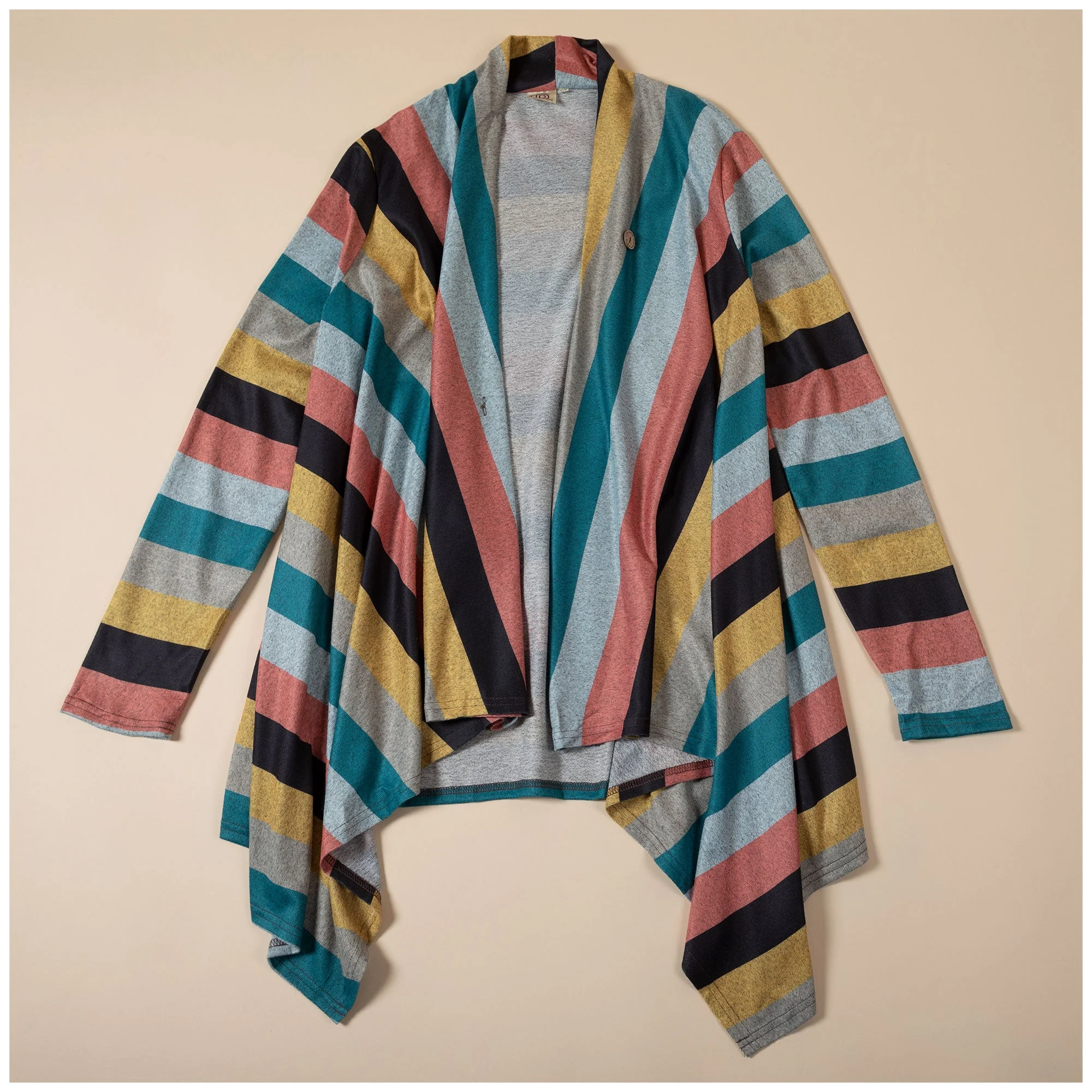 Colorful Stripes Open Cardigan - Image 9