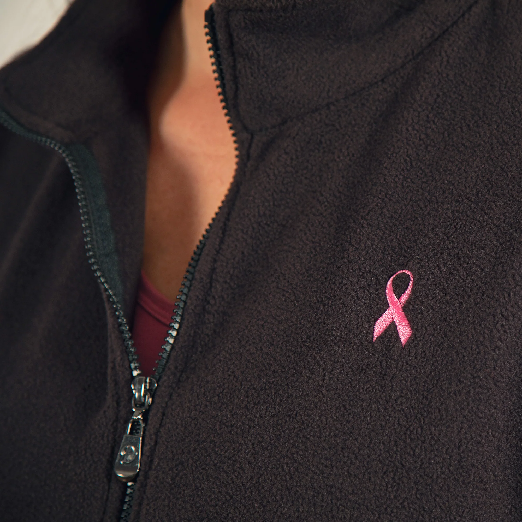 Pink Ribbon Fleece Vest - Image 2