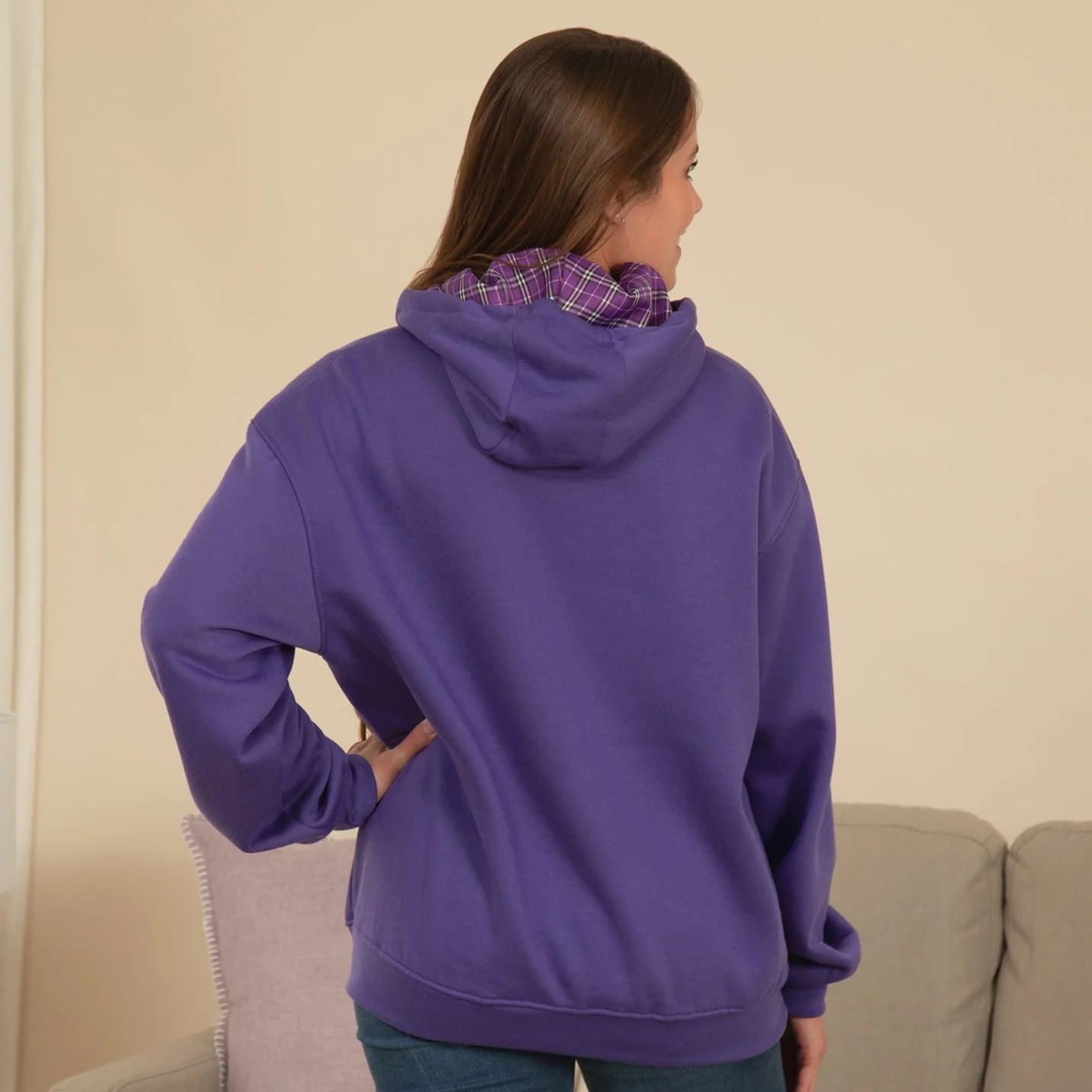 Pet Love Plaid Pullover Hoodie - Image 6