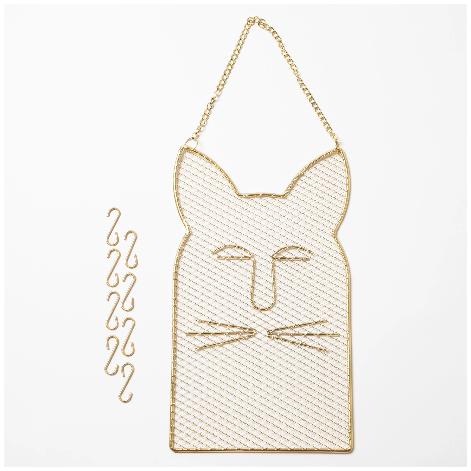 Cat Silhouette Metal Hanging Jewelry Organizer