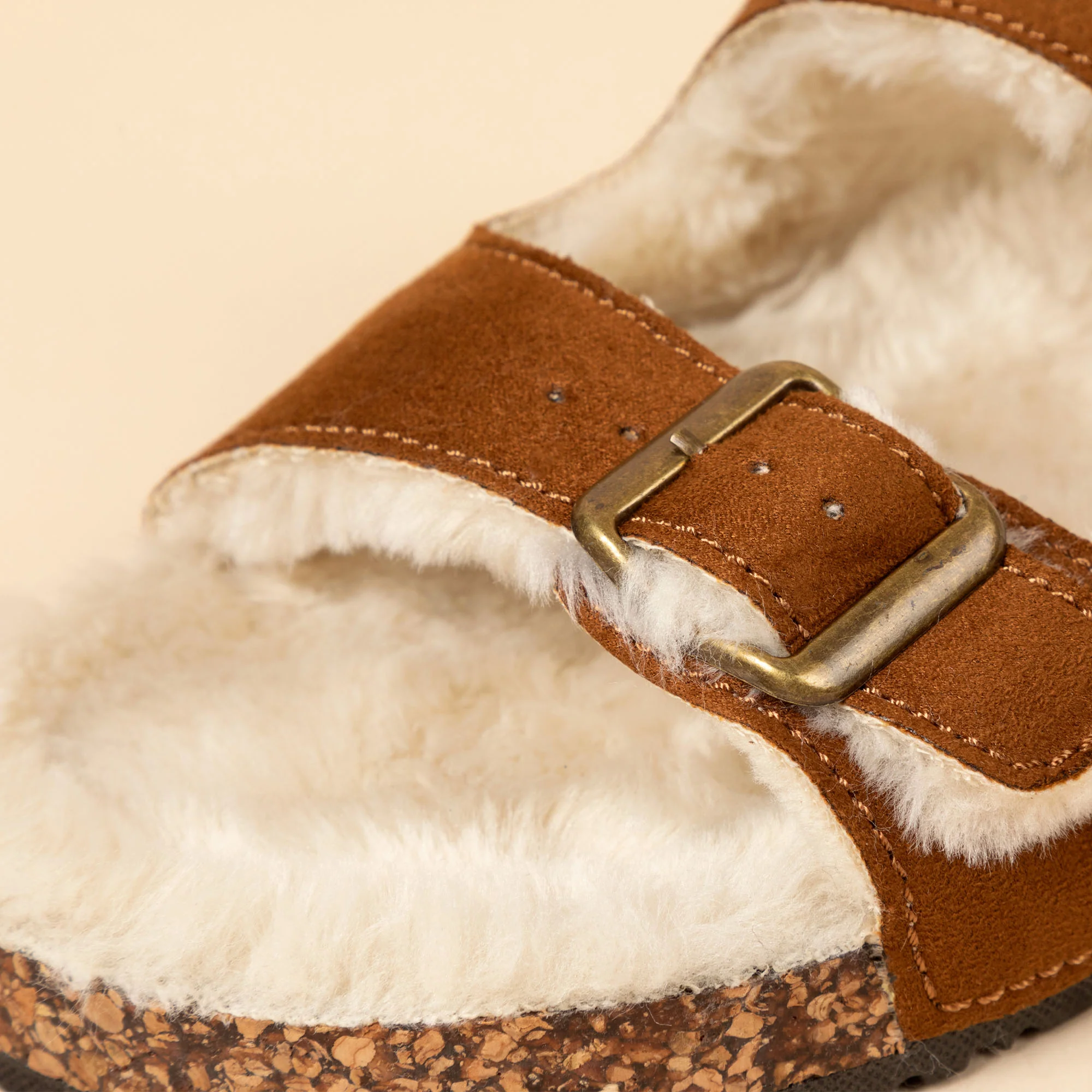 Corkys Faux Fur Double Buckle Sandals - Image 8