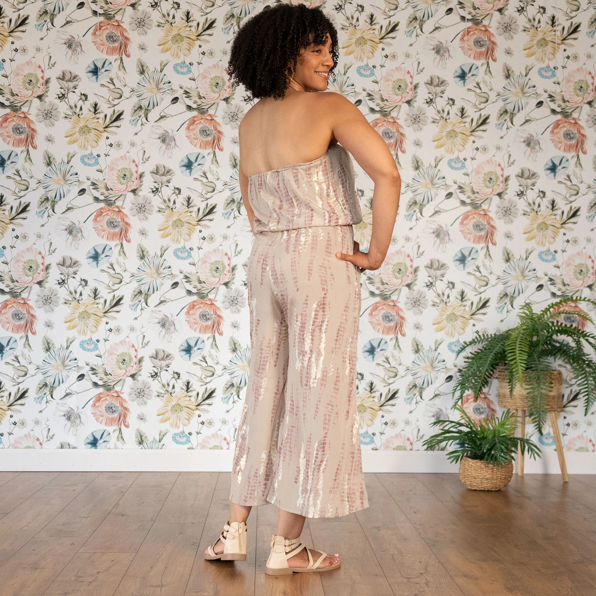 Saree Inspired Strapless Jumpsuit - Image 3