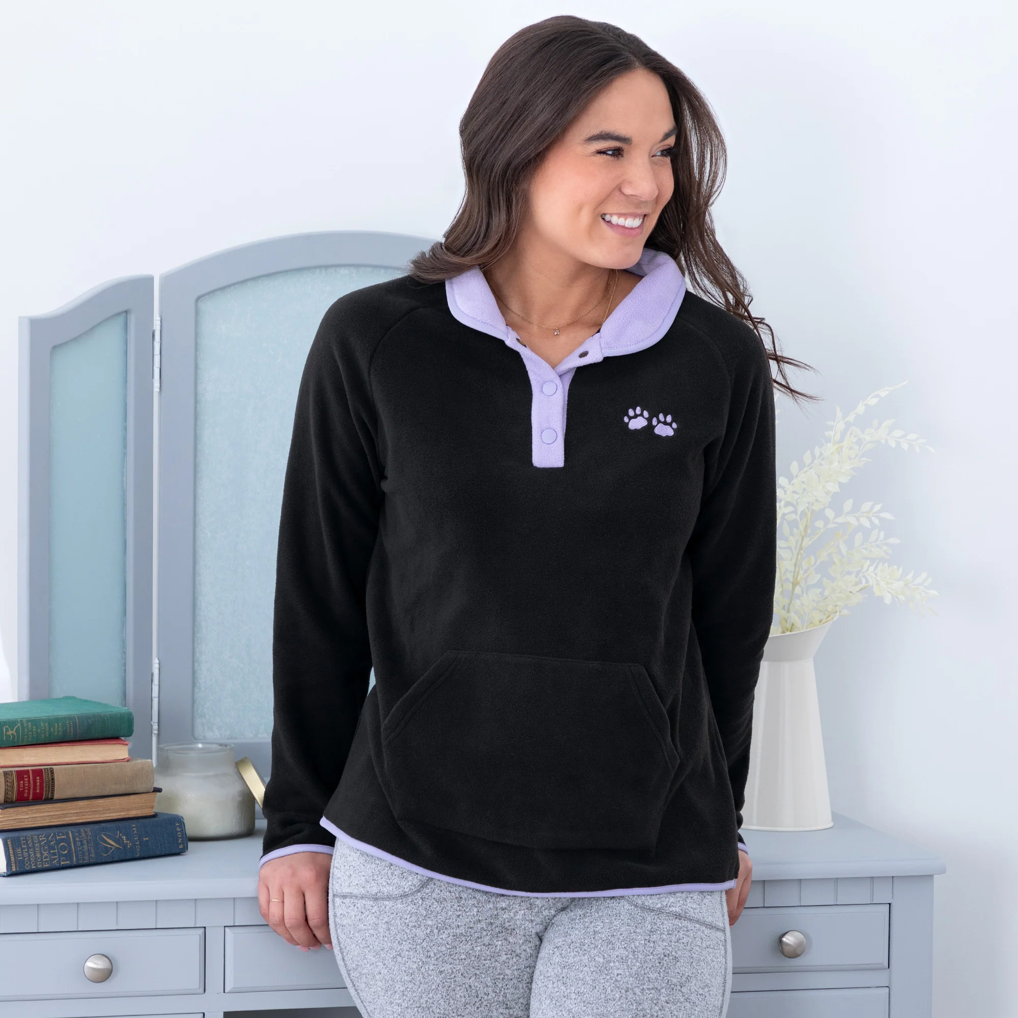 Paw Print Cadet Snap Fleece Pullover - Image 13