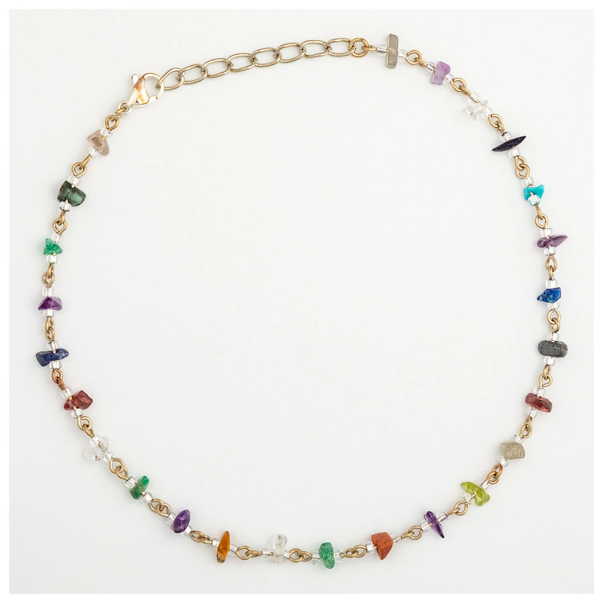 Dangling Gemstones Hand Beaded Anklet - Image 8
