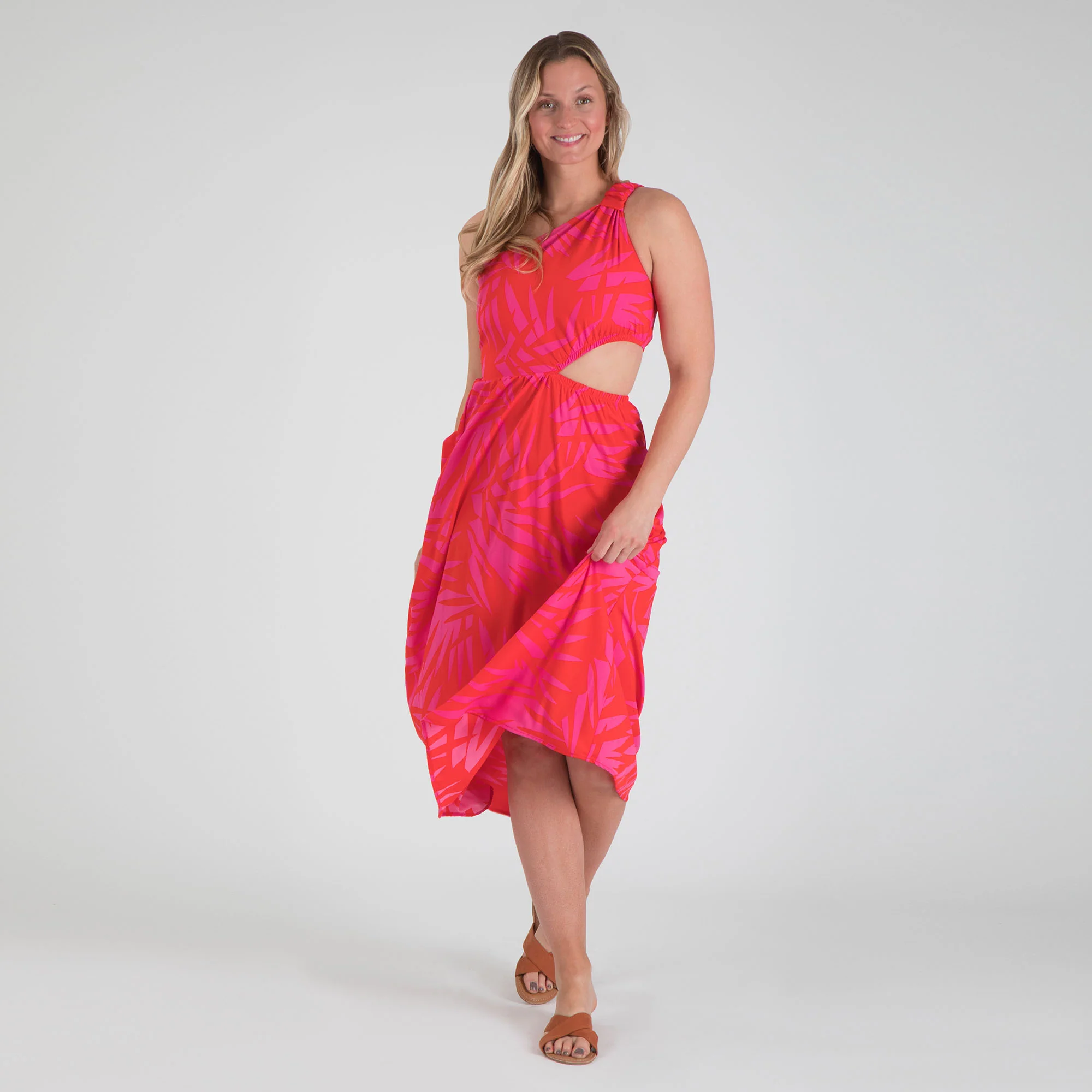 One Shoulder Cut Out Midi Dress - Image 2