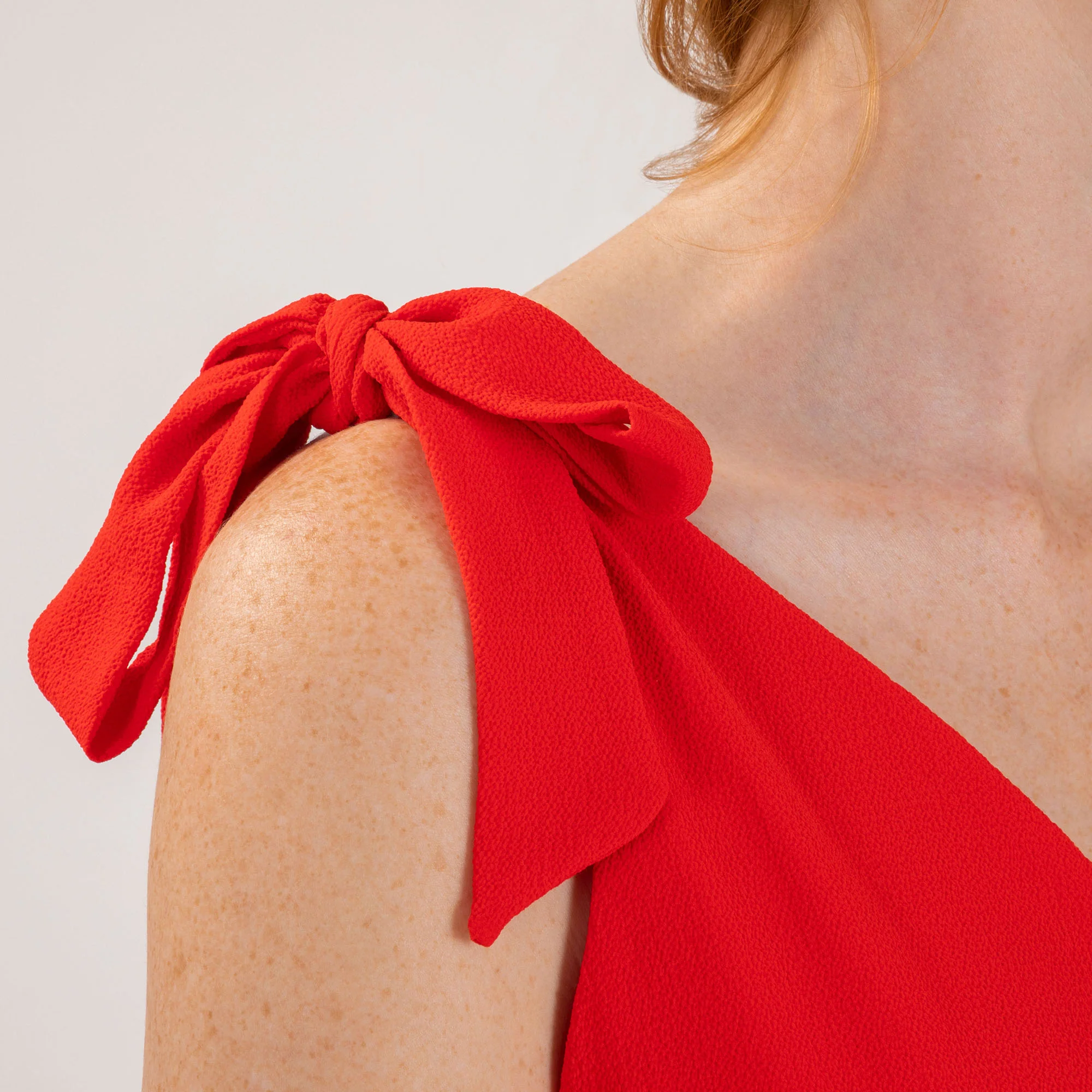 Textured Solid Tie Shoulder Jumpsuit - Image 4