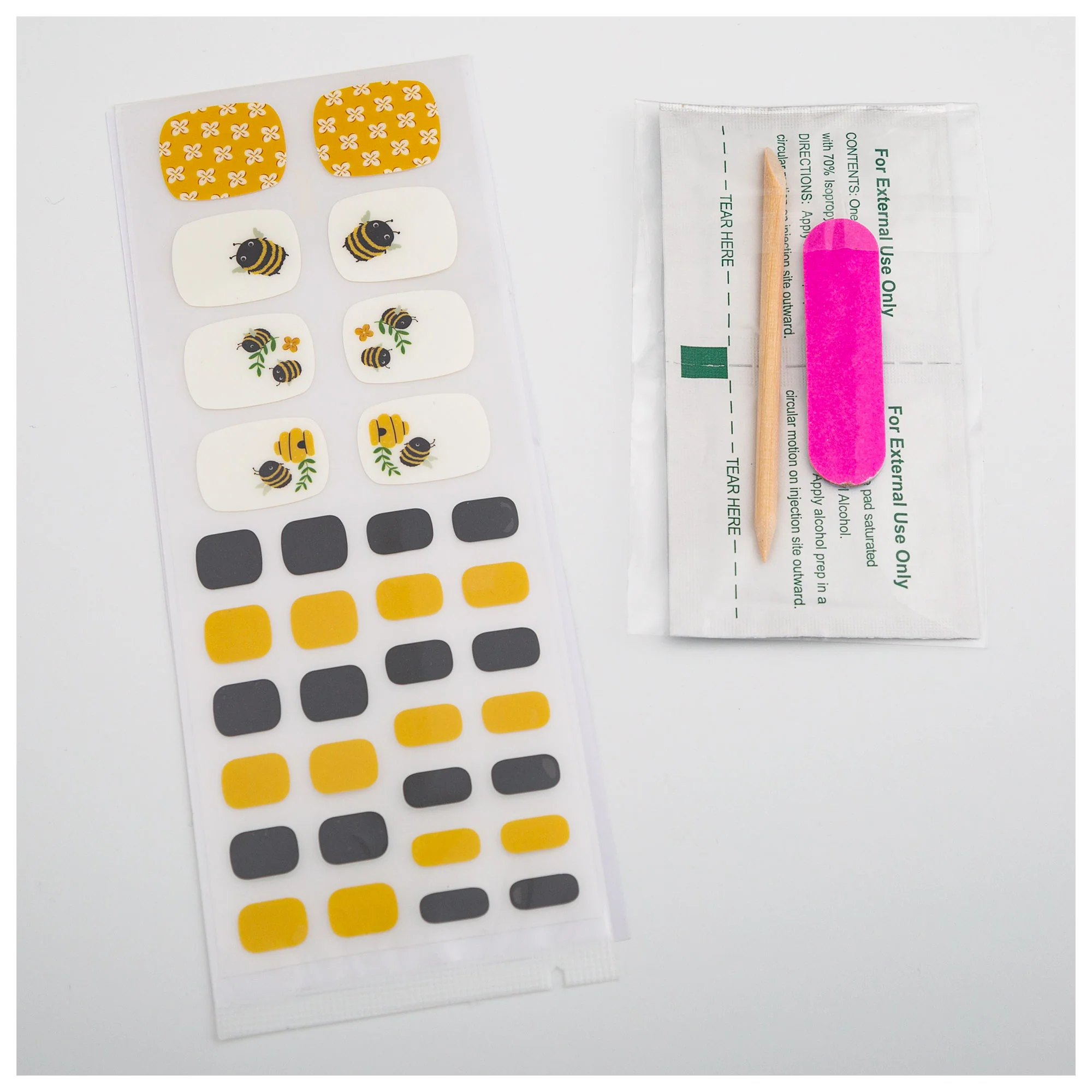 Buzzy Bee Pedicure Nail Wrap Kit - Image 2