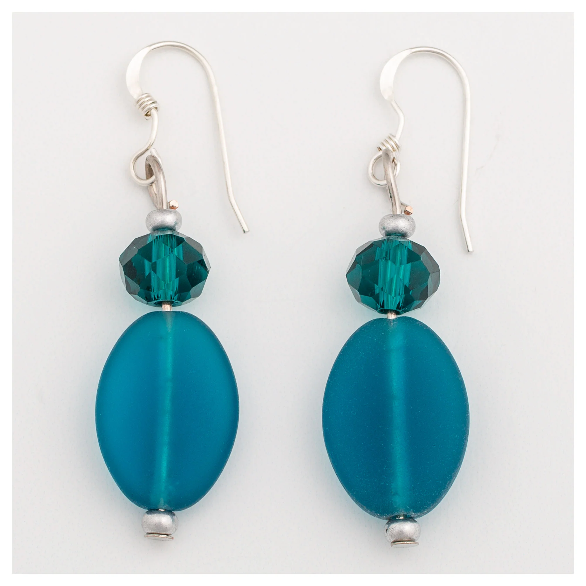 Oval Sea Glass Earrings - Image 8