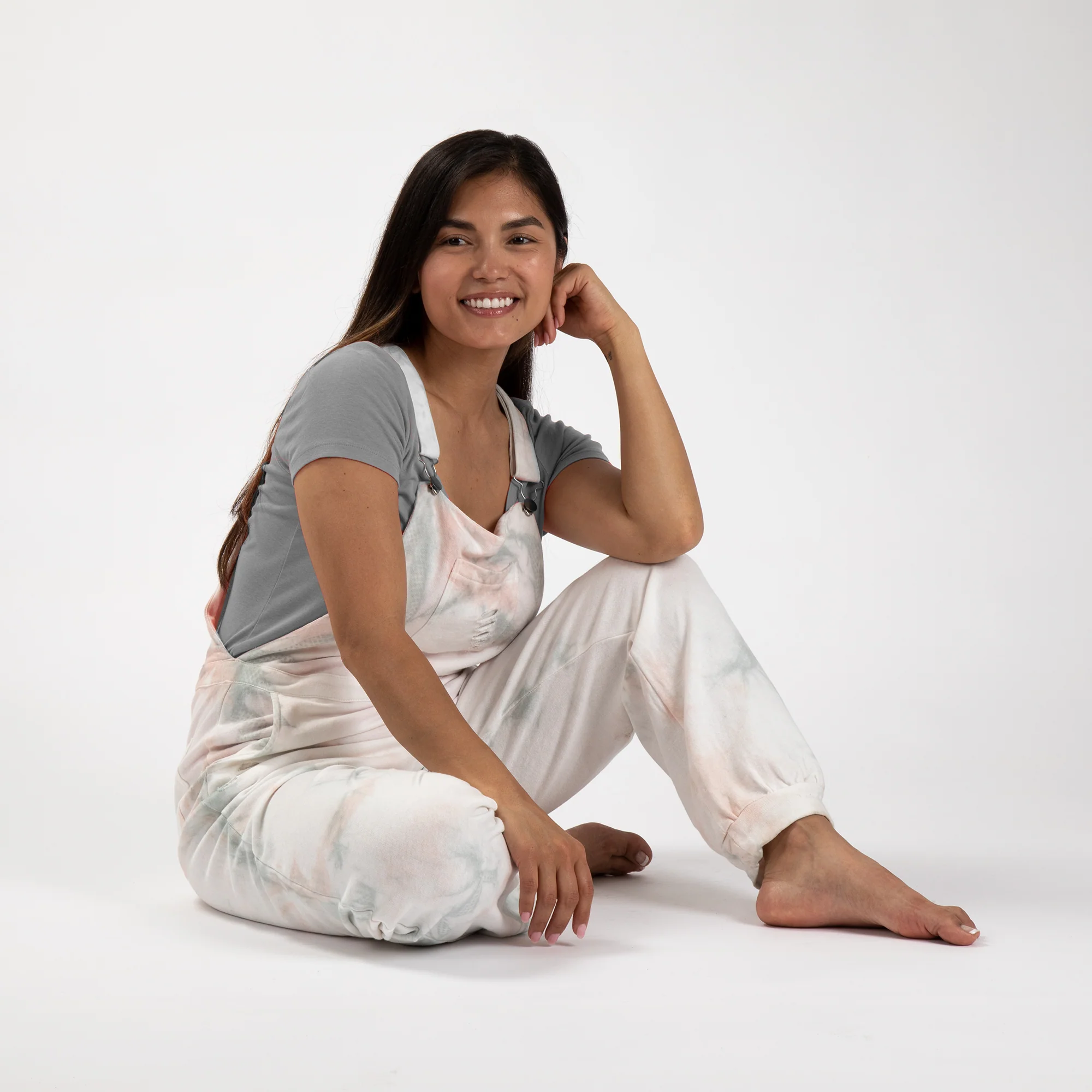 Pink Cloud Tie-Dye Overalls - Image 2