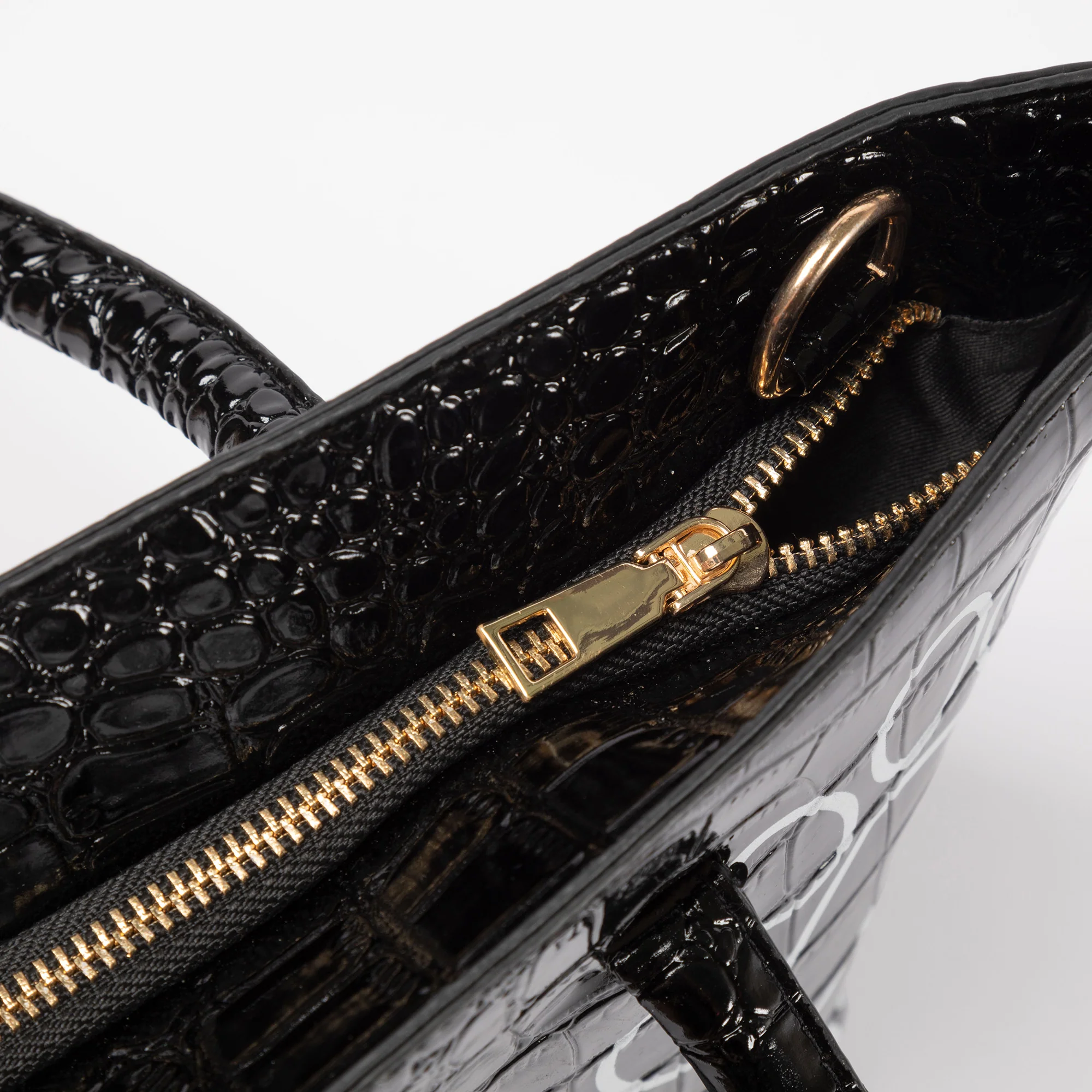 Patterned Paw Faux Leather Handbag - Image 9