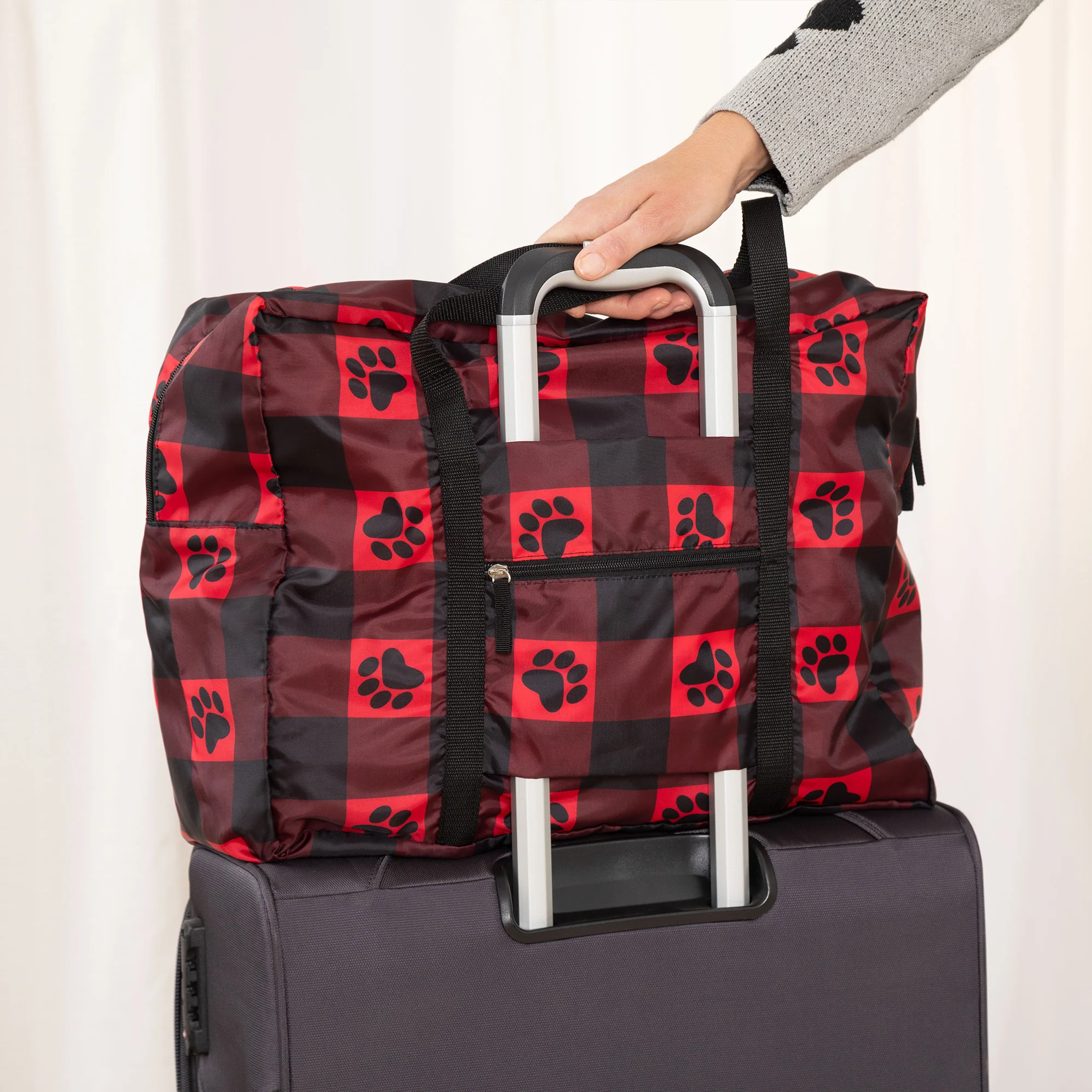 Paw Buffalo Check Large Packable Duffel - Image 3