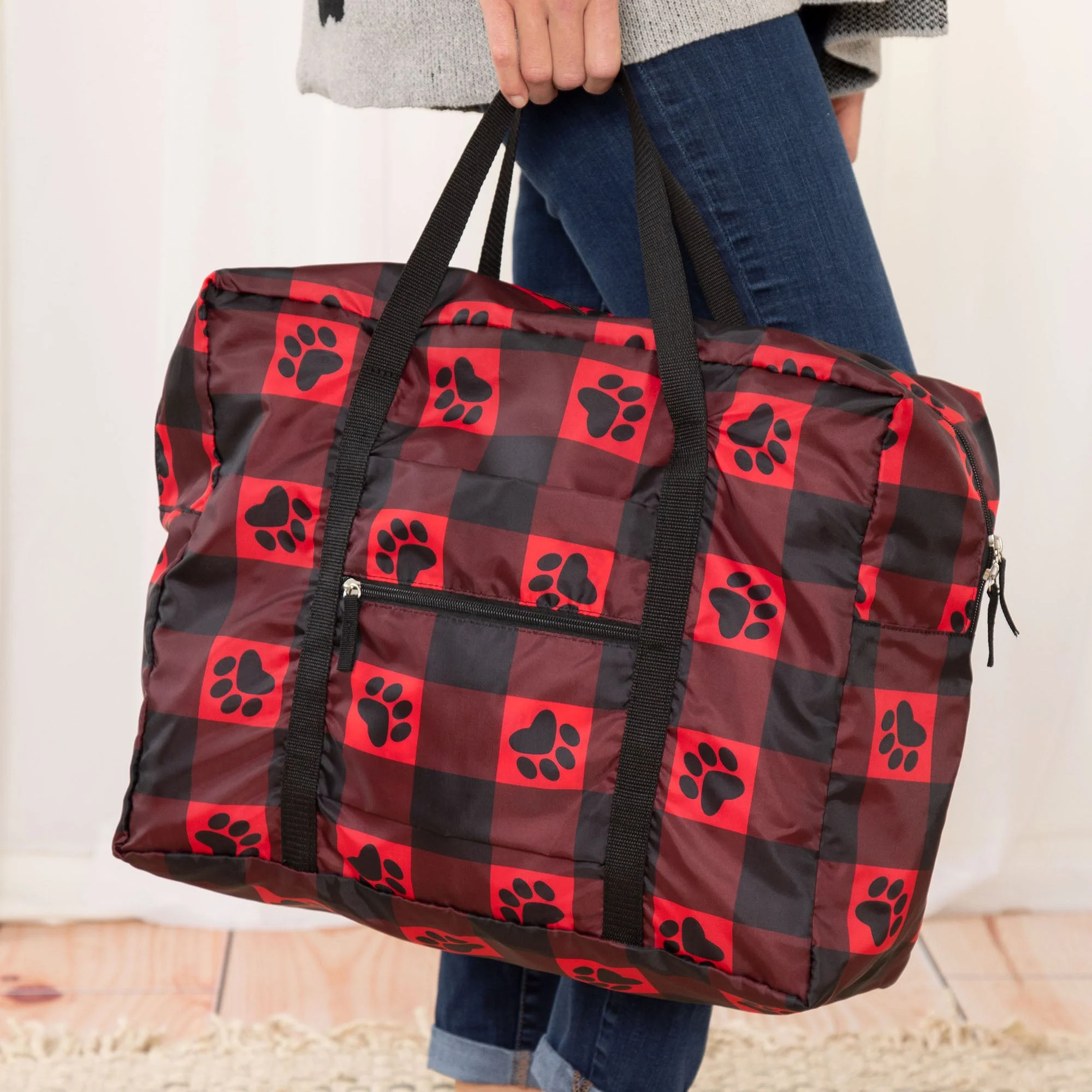 Paw Buffalo Check Large Packable Duffel - Image 9