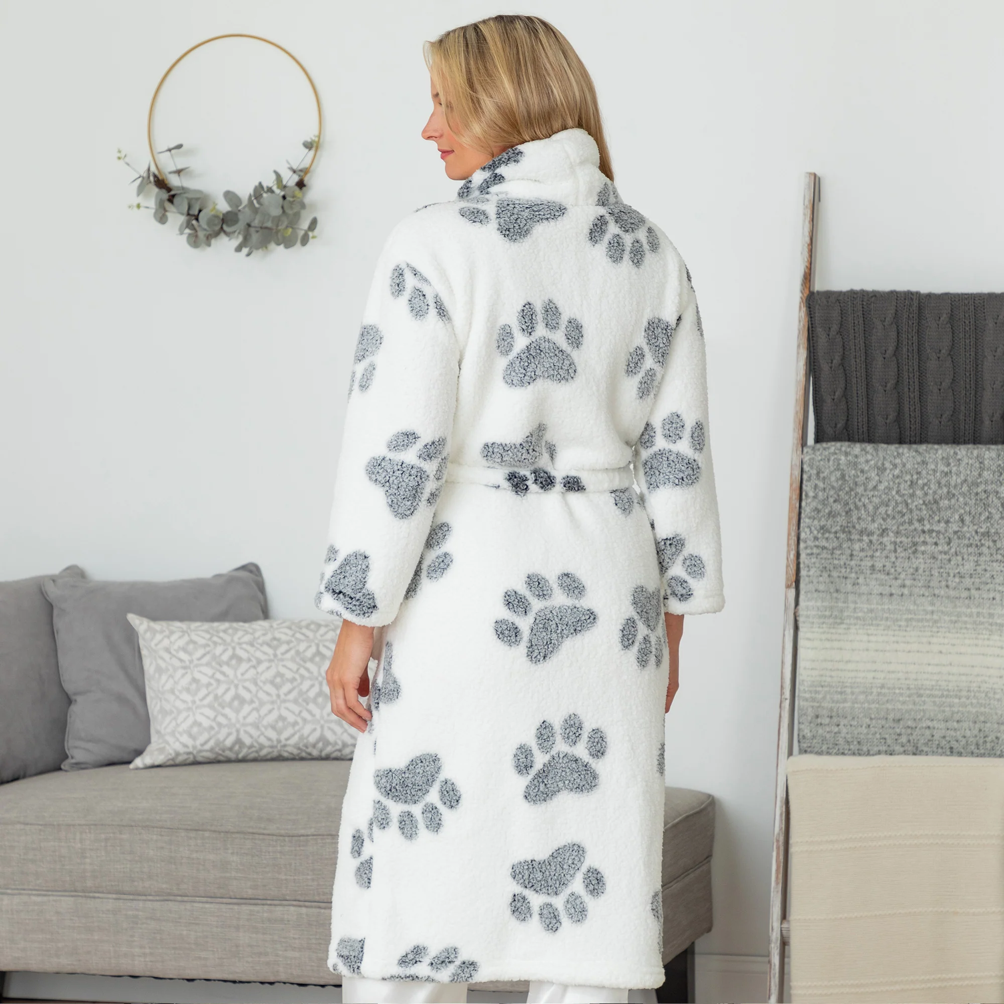 Prints of Paws Plush Sherpa Fleece Robe - Image 19