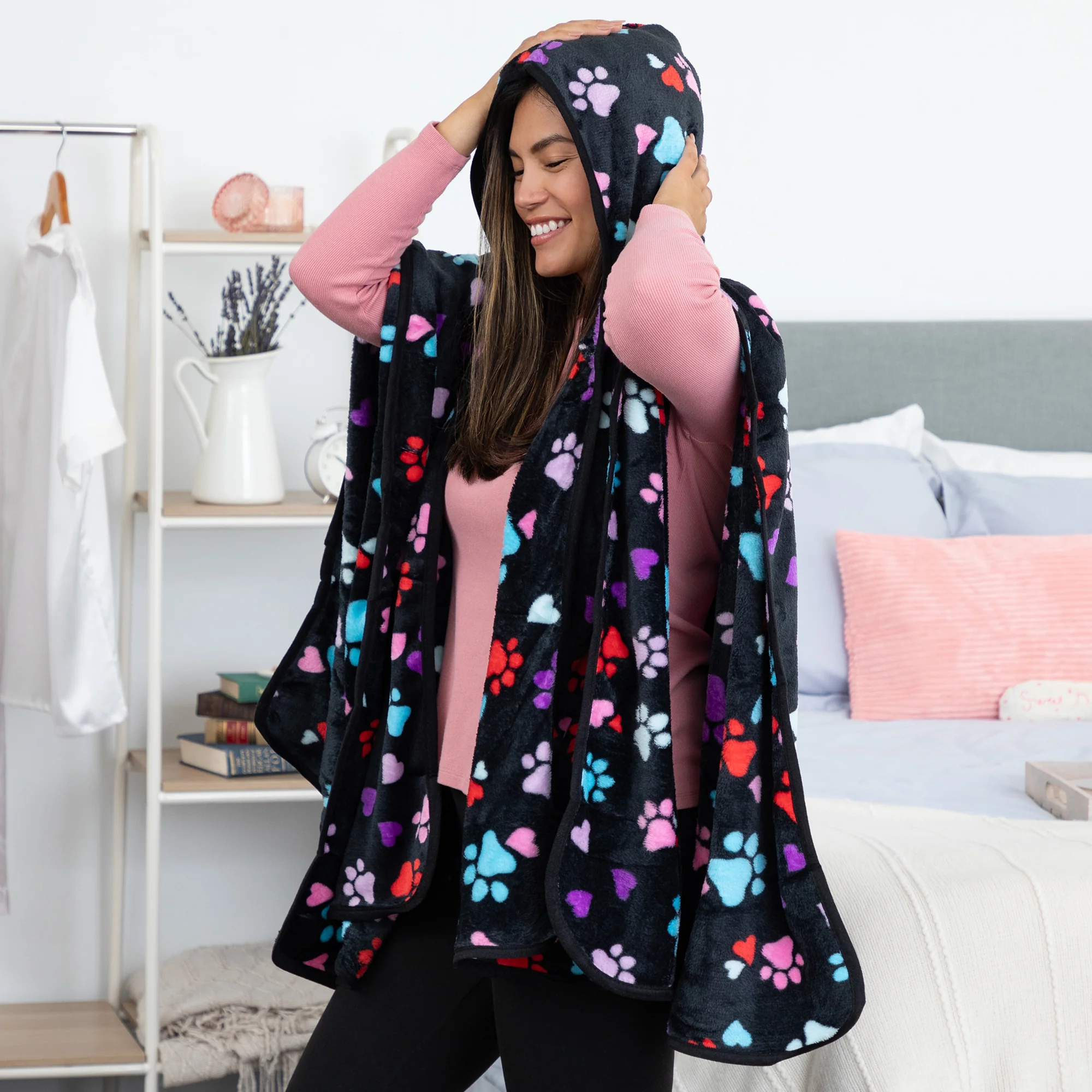 Super Cozy&trade; Paws Fleece Hoodie Cape - Image 17