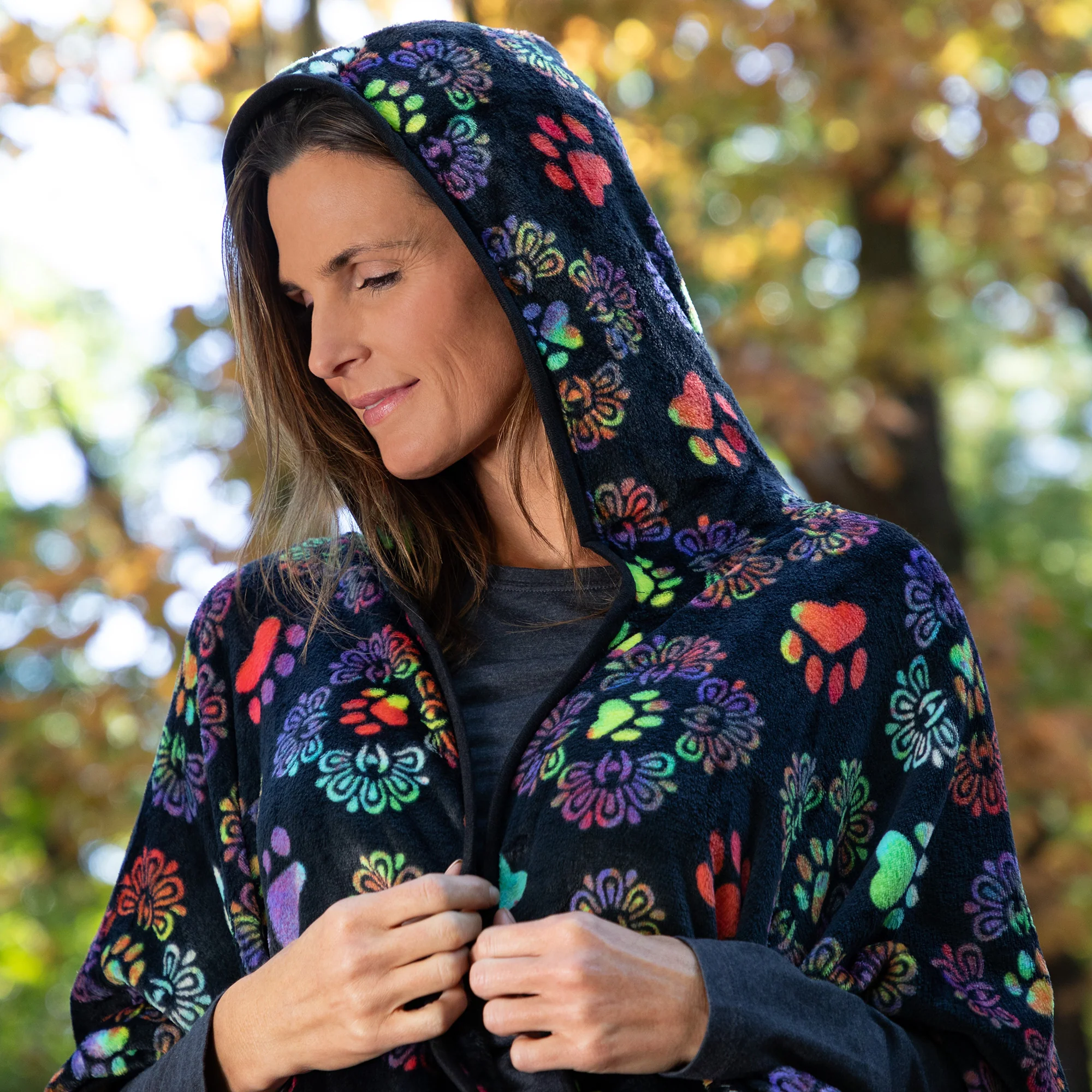 Super Cozy&trade; Paws Fleece Hoodie Cape - Image 4