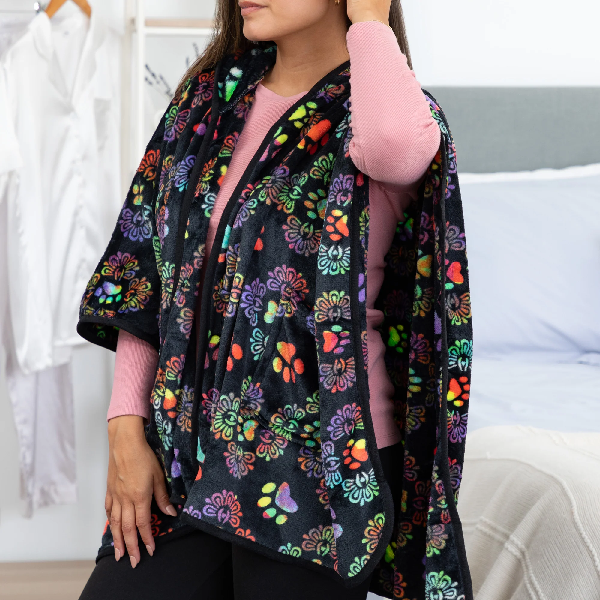 Super Cozy&trade; Paws Fleece Hoodie Cape - Image 6