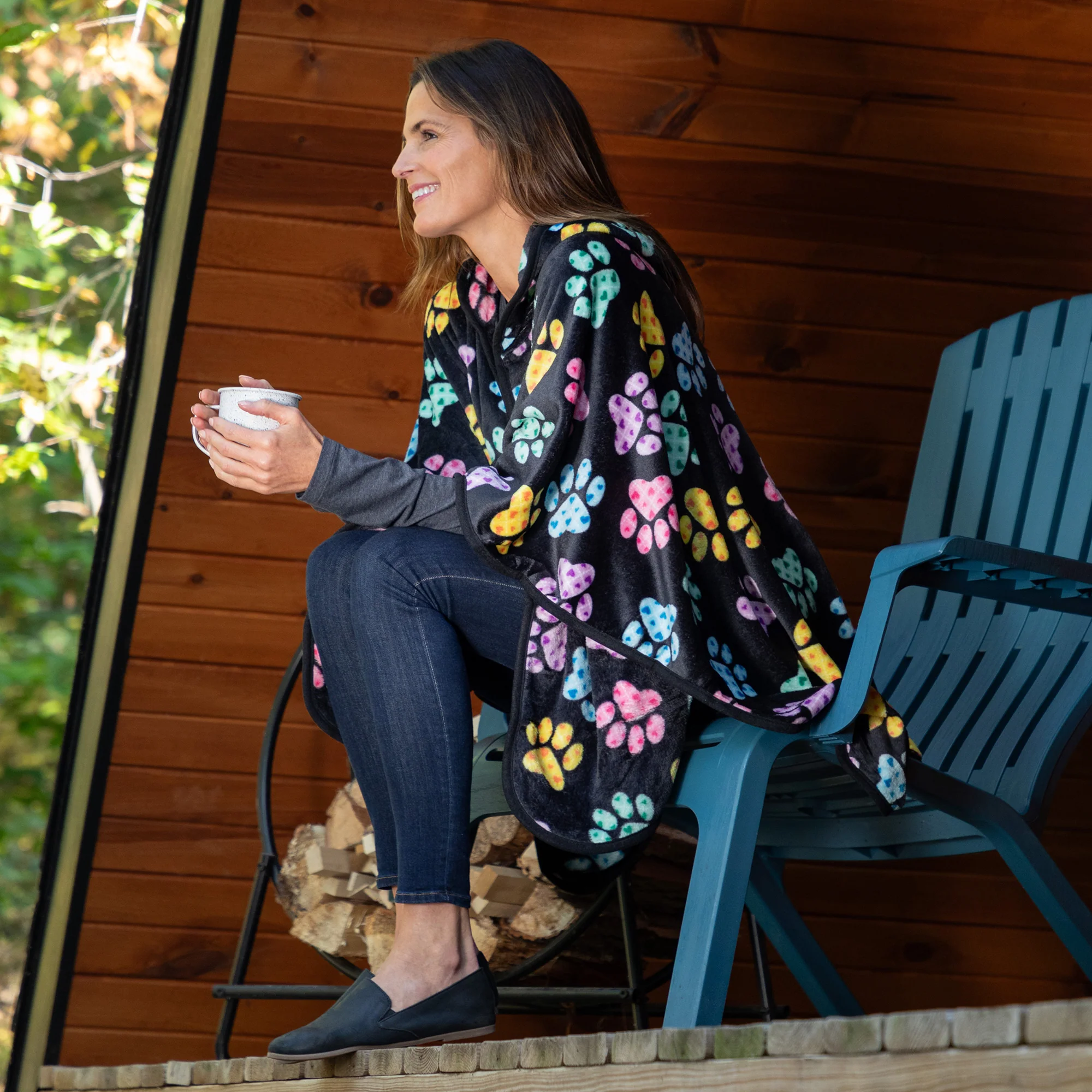 Super Cozy&trade; Paws Fleece Hoodie Cape - Image 9
