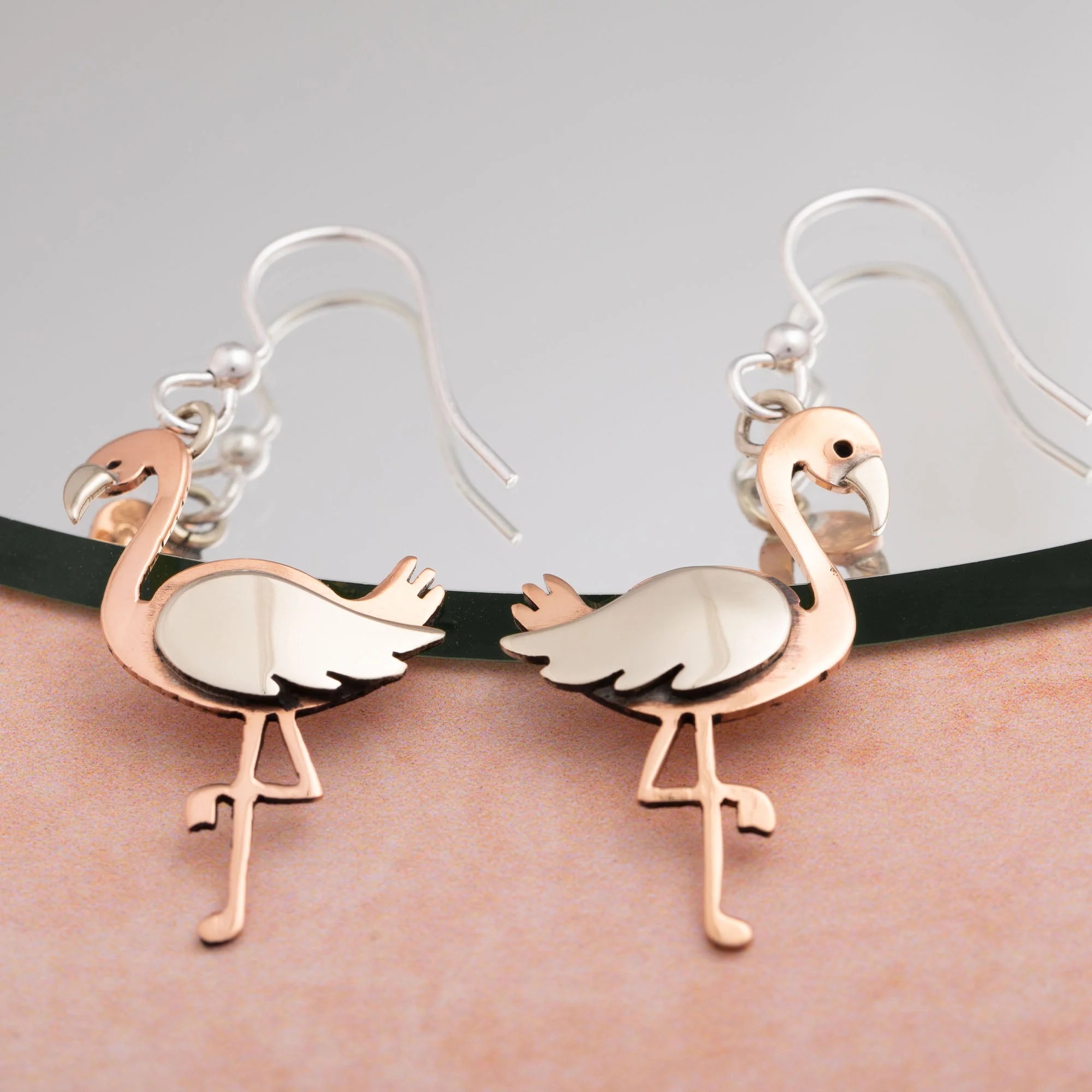 Flamingo Mixed Metal Earrings - Image 5