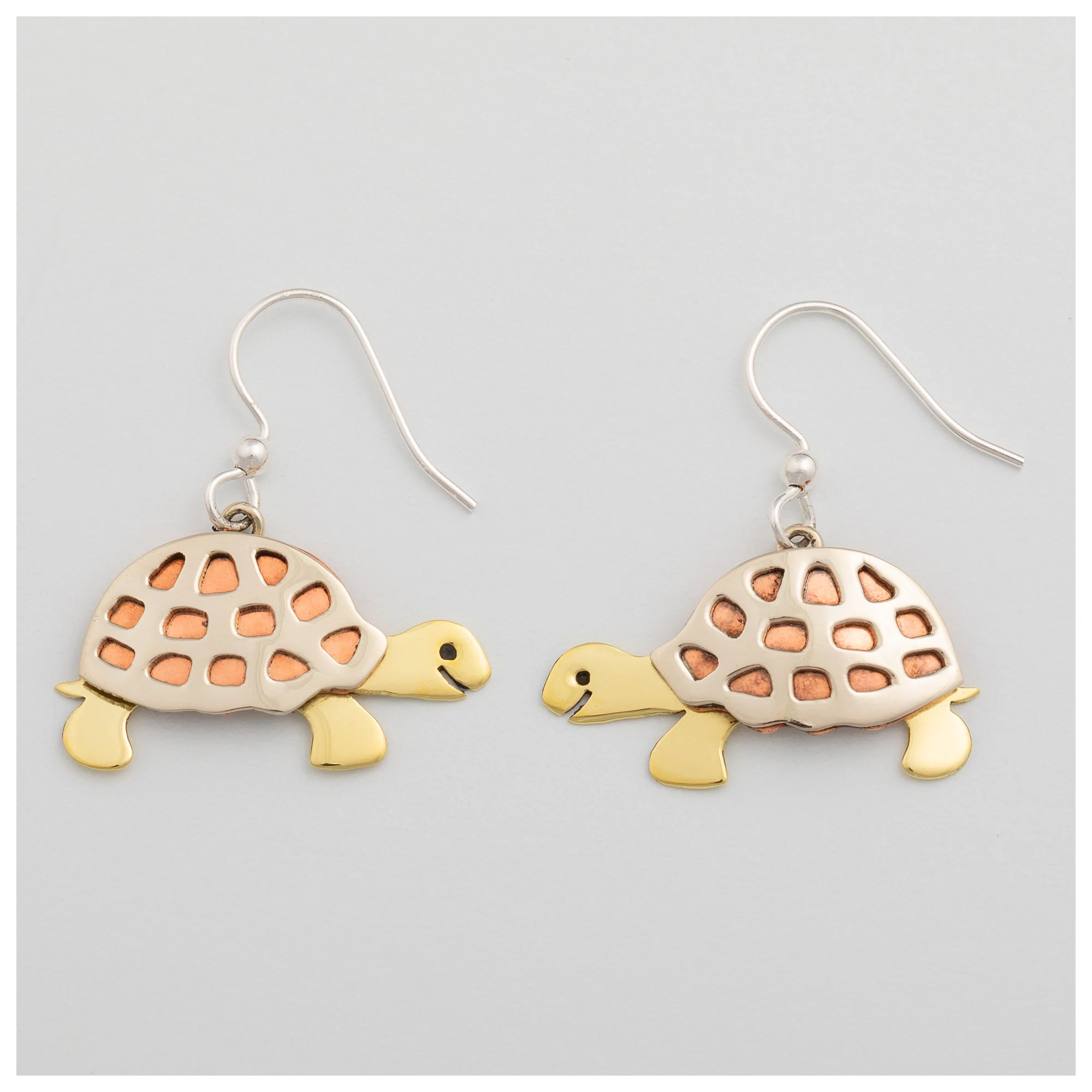 Sweet Tortoise Mixed Metal Earrings - Image 2
