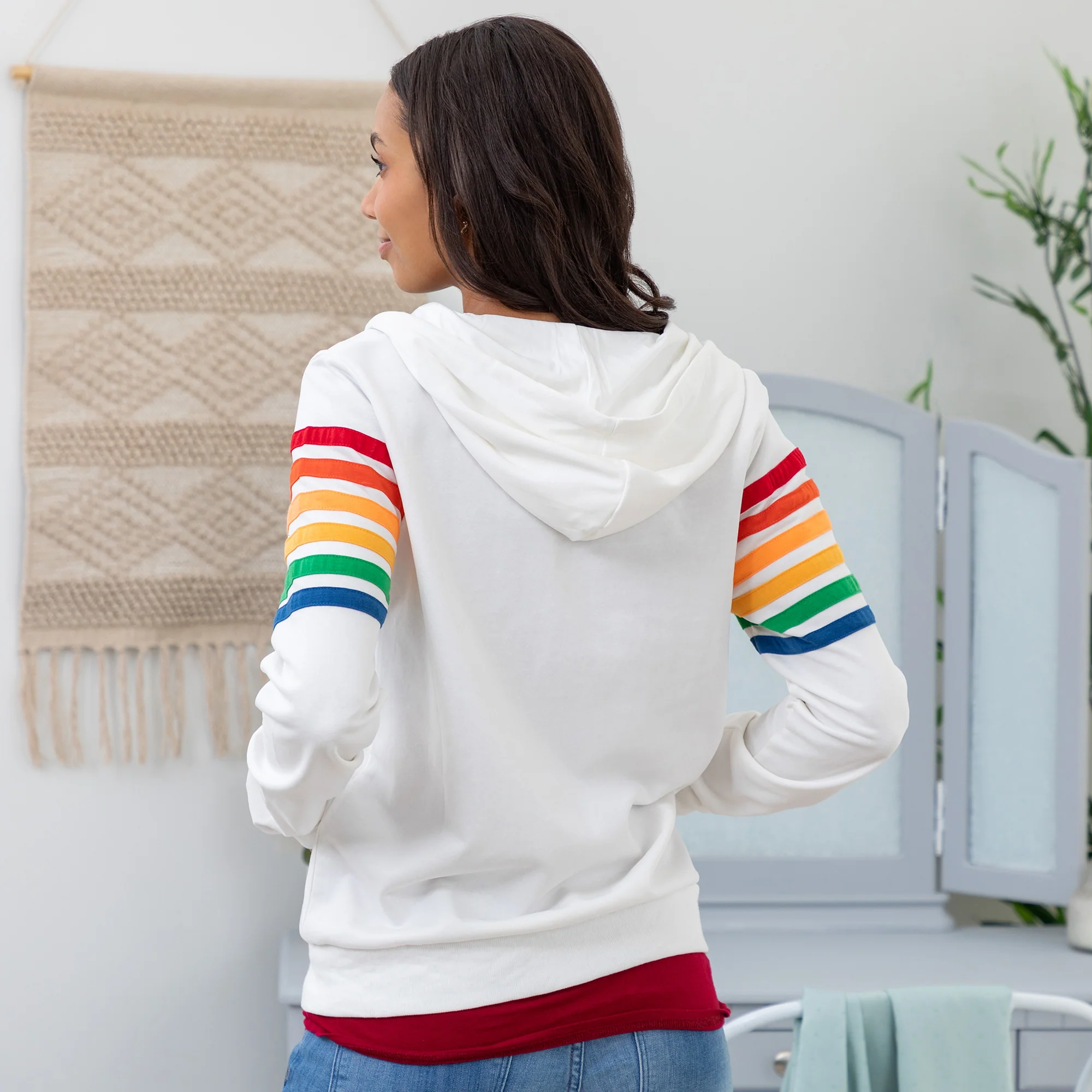 Retro Stripe Zip Up Hoodie - Image 4
