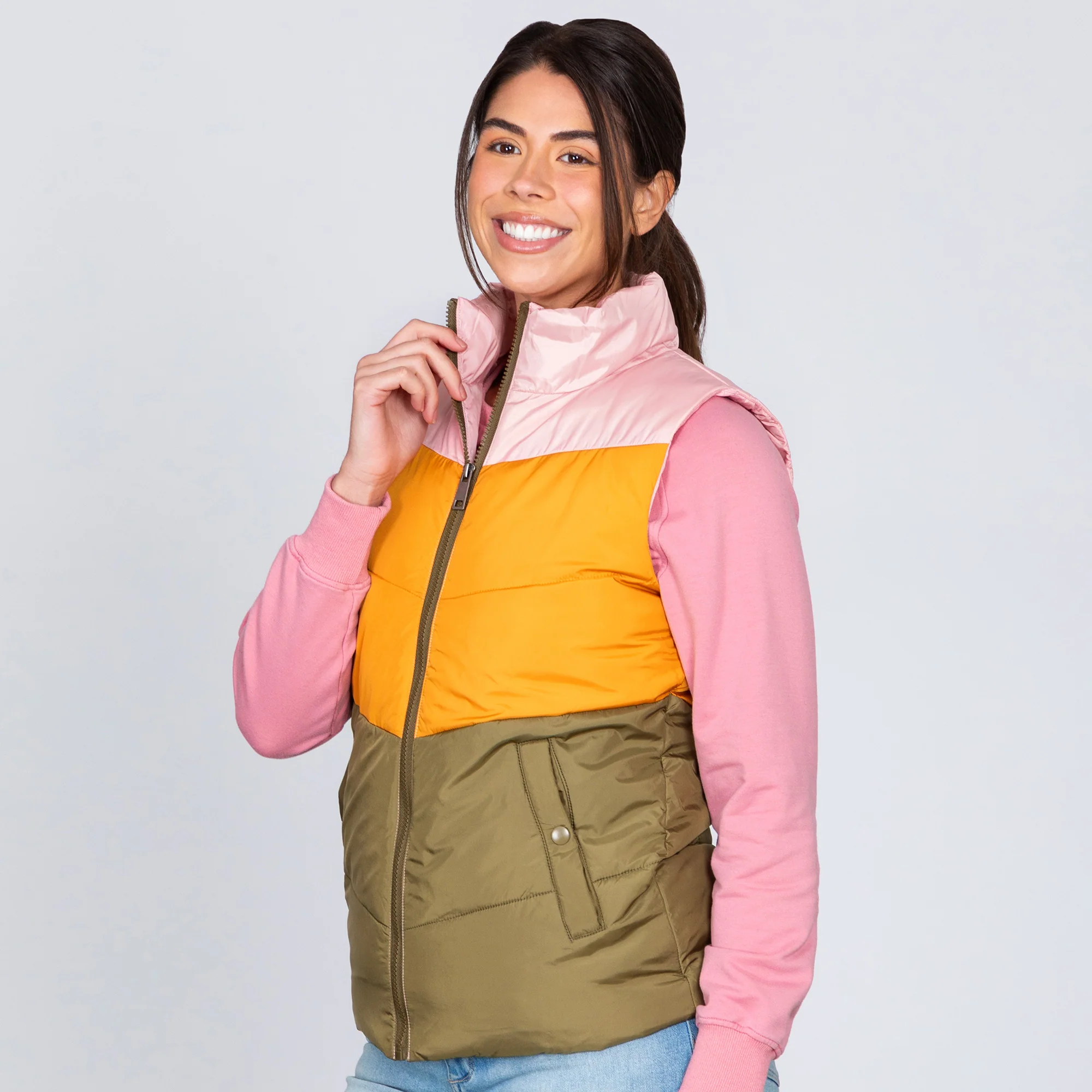 Puffy Chevron Pattern Vest - Image 4