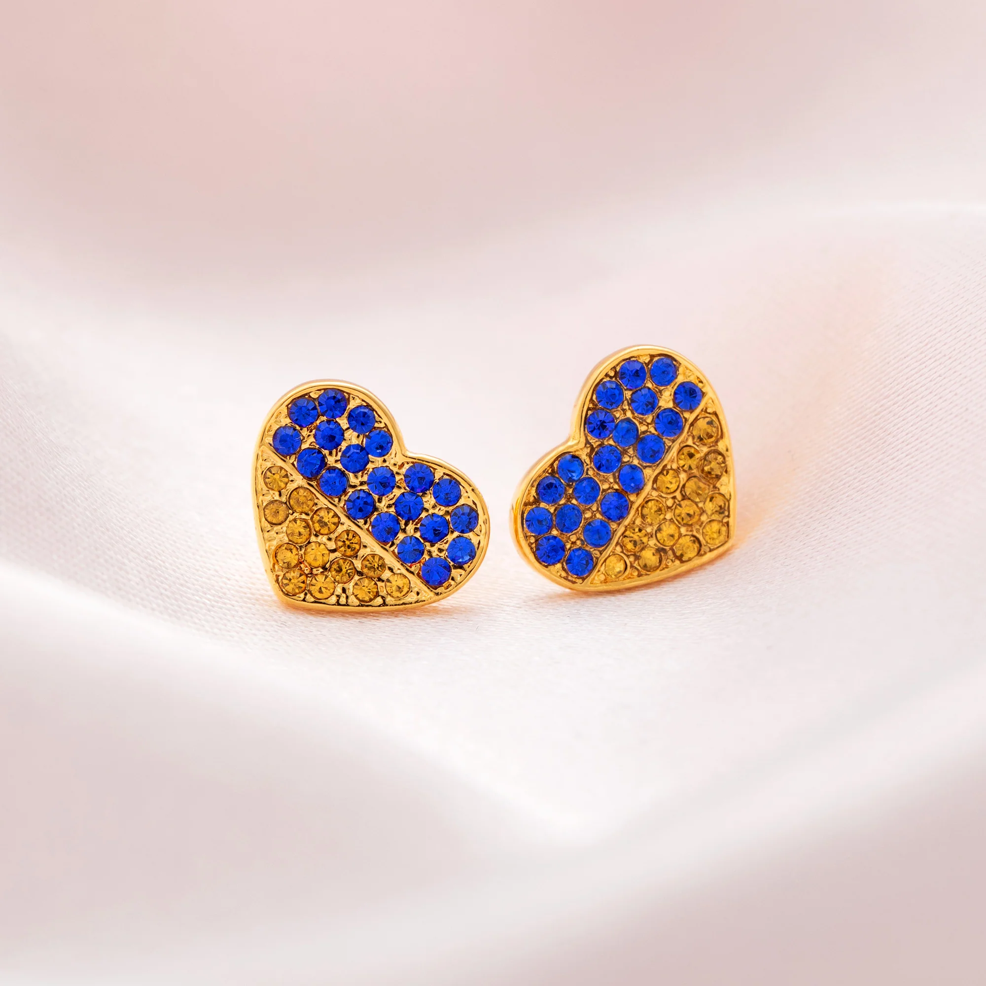 Our Hearts Are With Ukraine Gold Plated Earrings - Image 2
