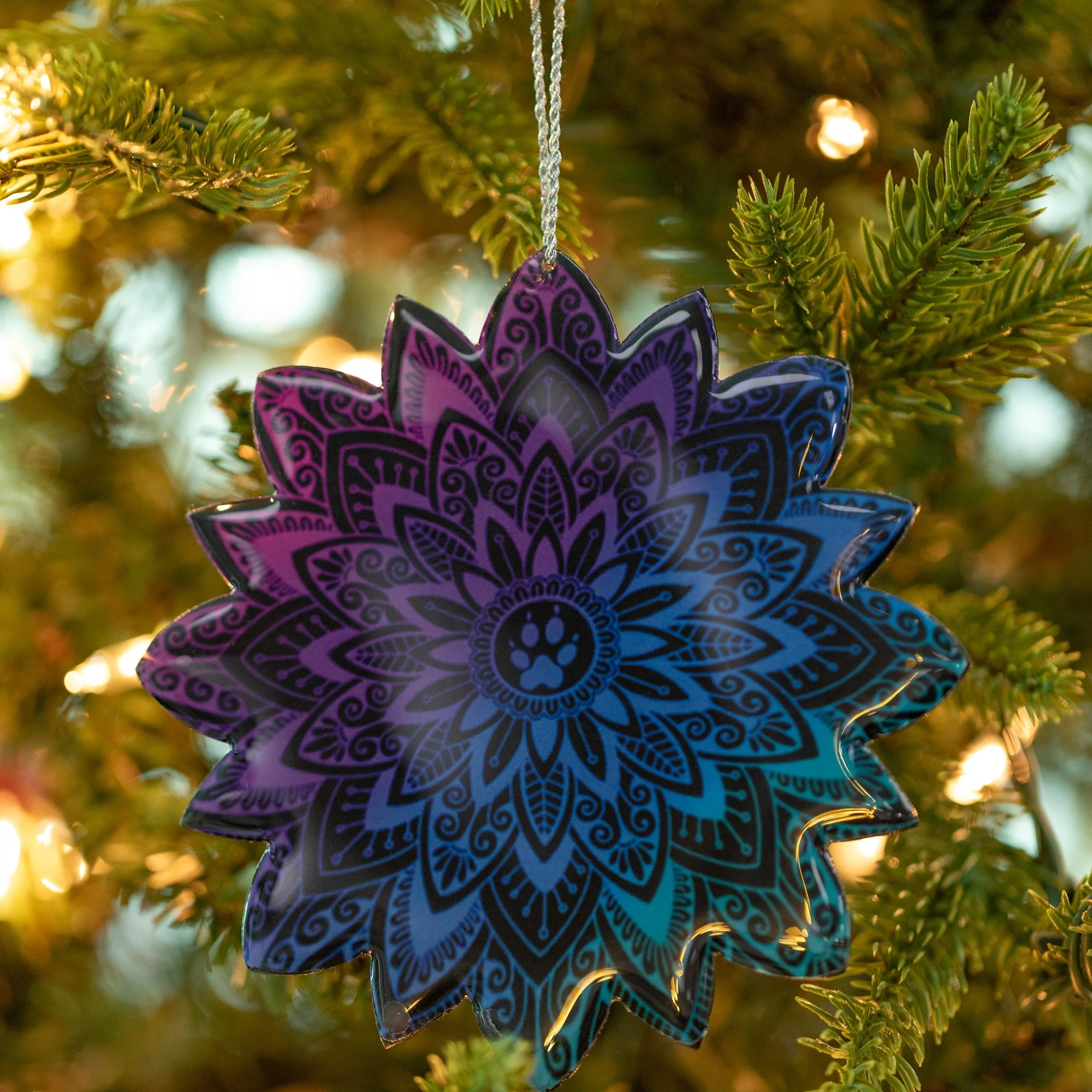 Sunburst Paw Mandala Ornament - Image 4