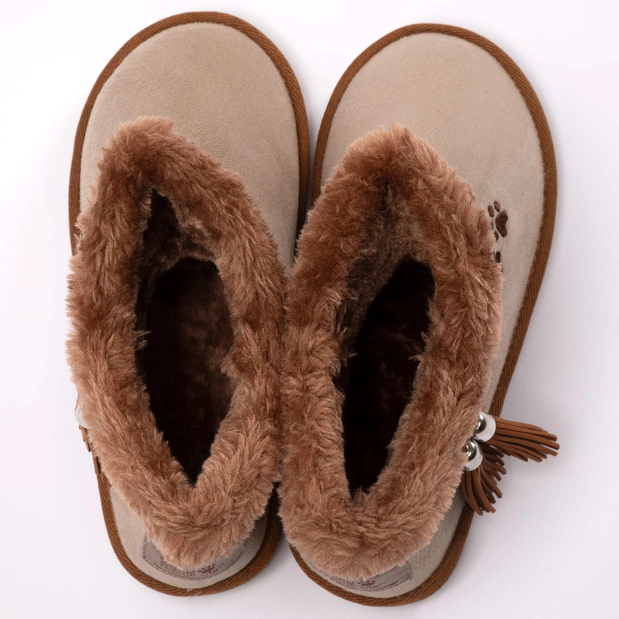 Paw Print Faux Suede Boots With Tassels - Image 17
