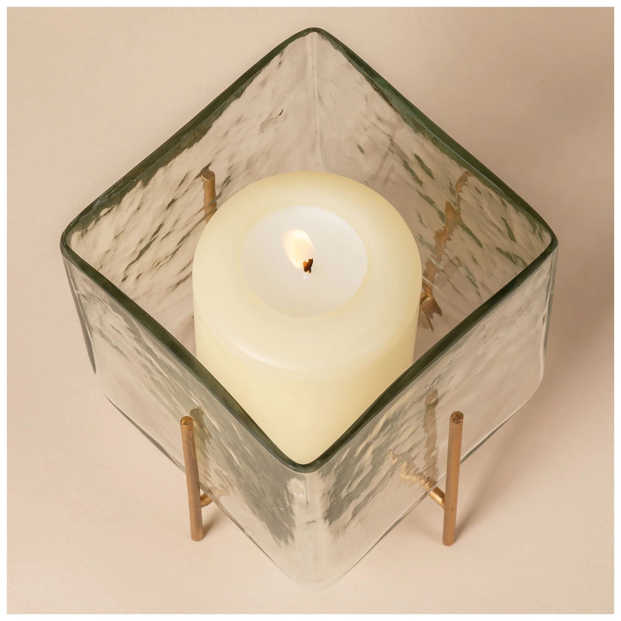 Square Glass Tea Light Holder - Image 2