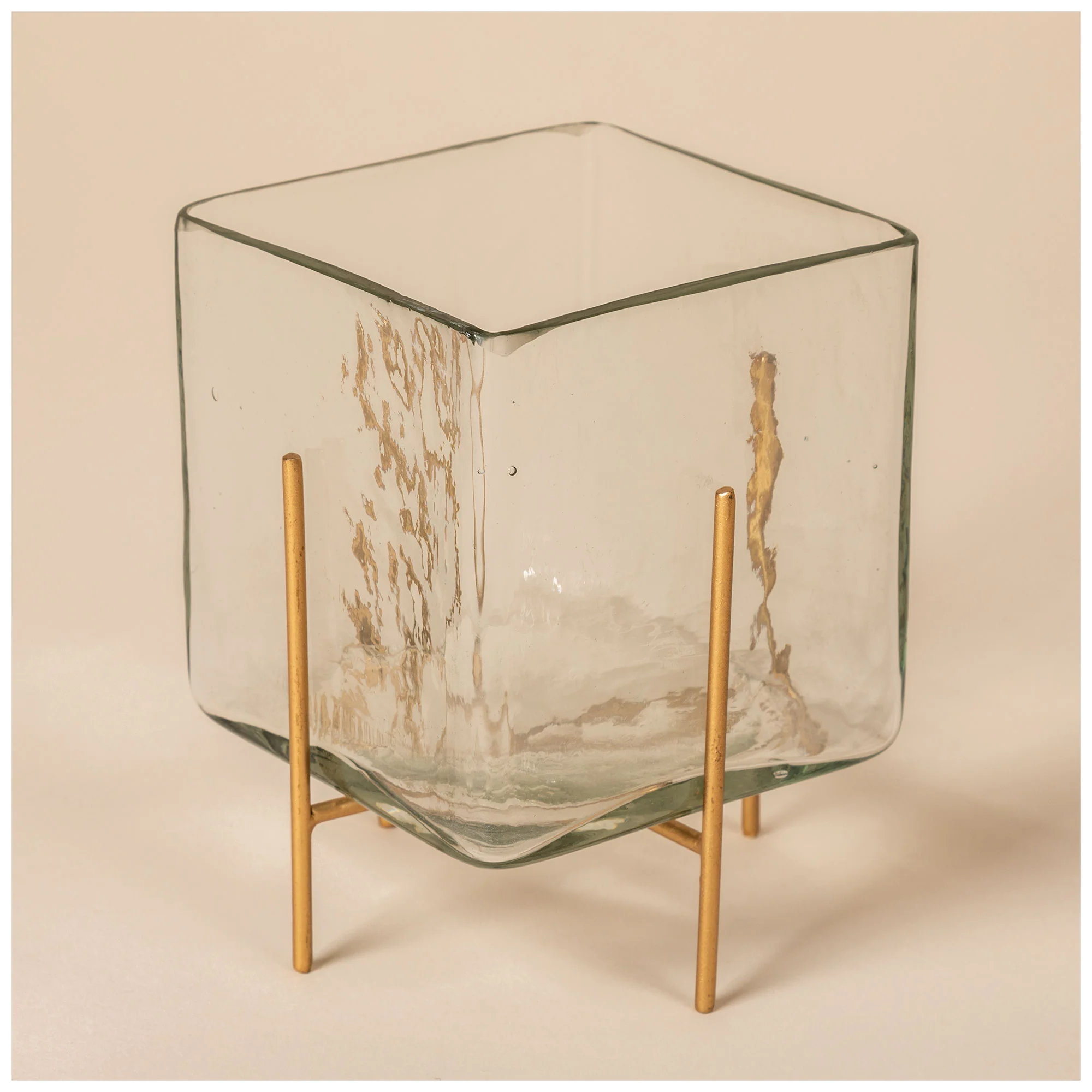 Square Glass Tea Light Holder - Image 3