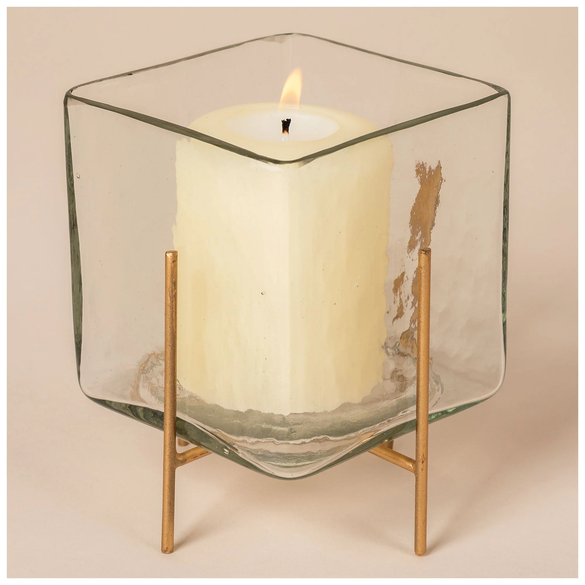 Square Glass Tea Light Holder - Image 4