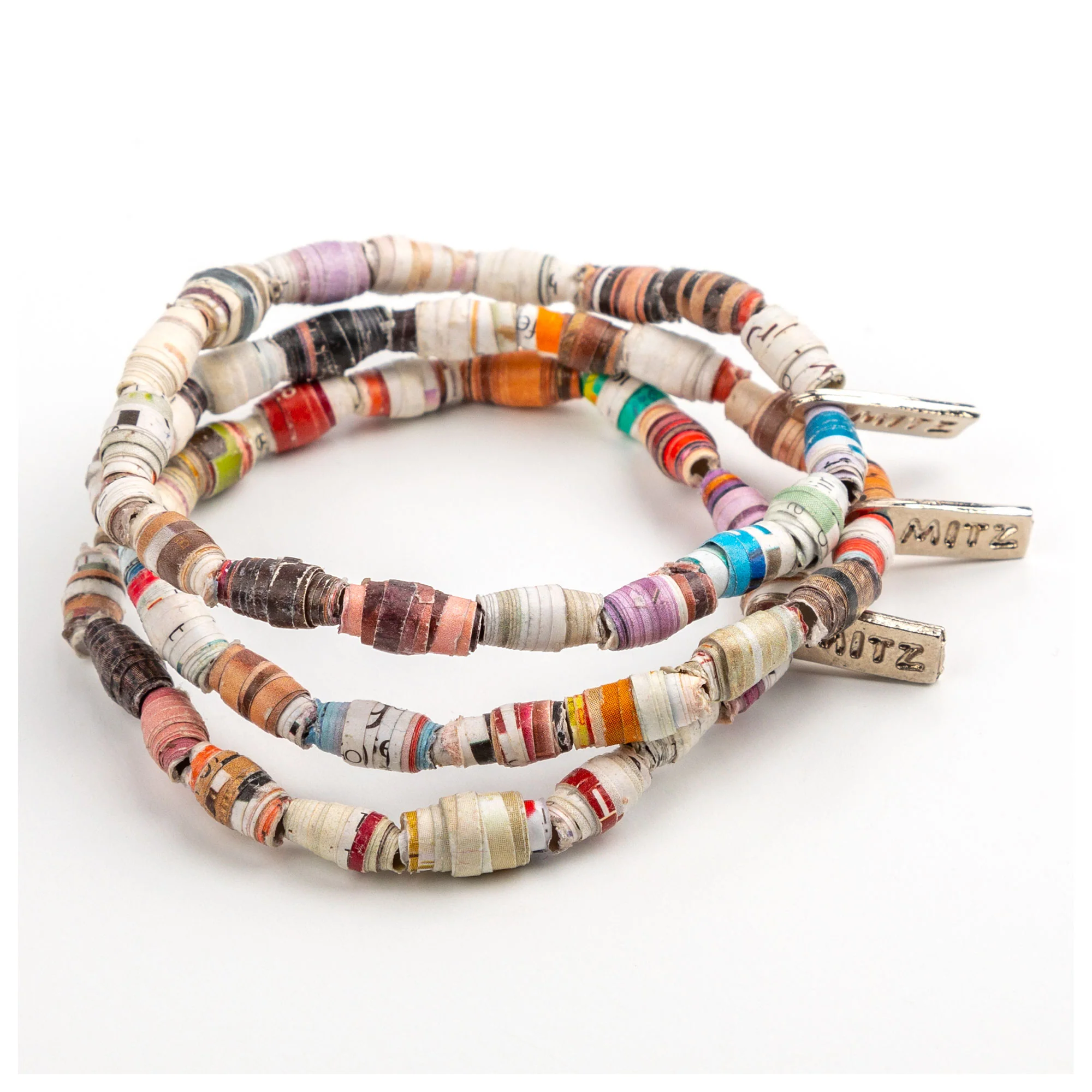 Recycled Plastic Multicolor Bracelets - Set of 3 - Image 2