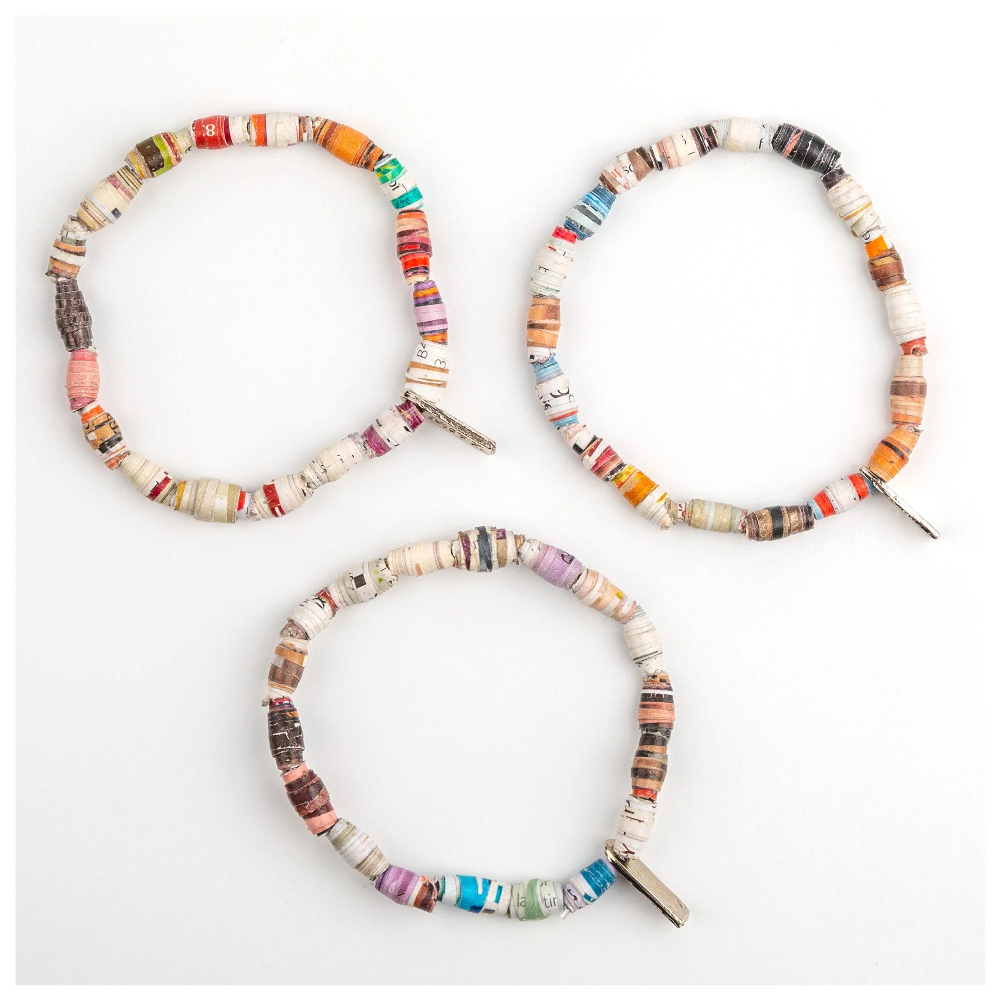 Recycled Plastic Multicolor Bracelets - Set of 3 - Image 5