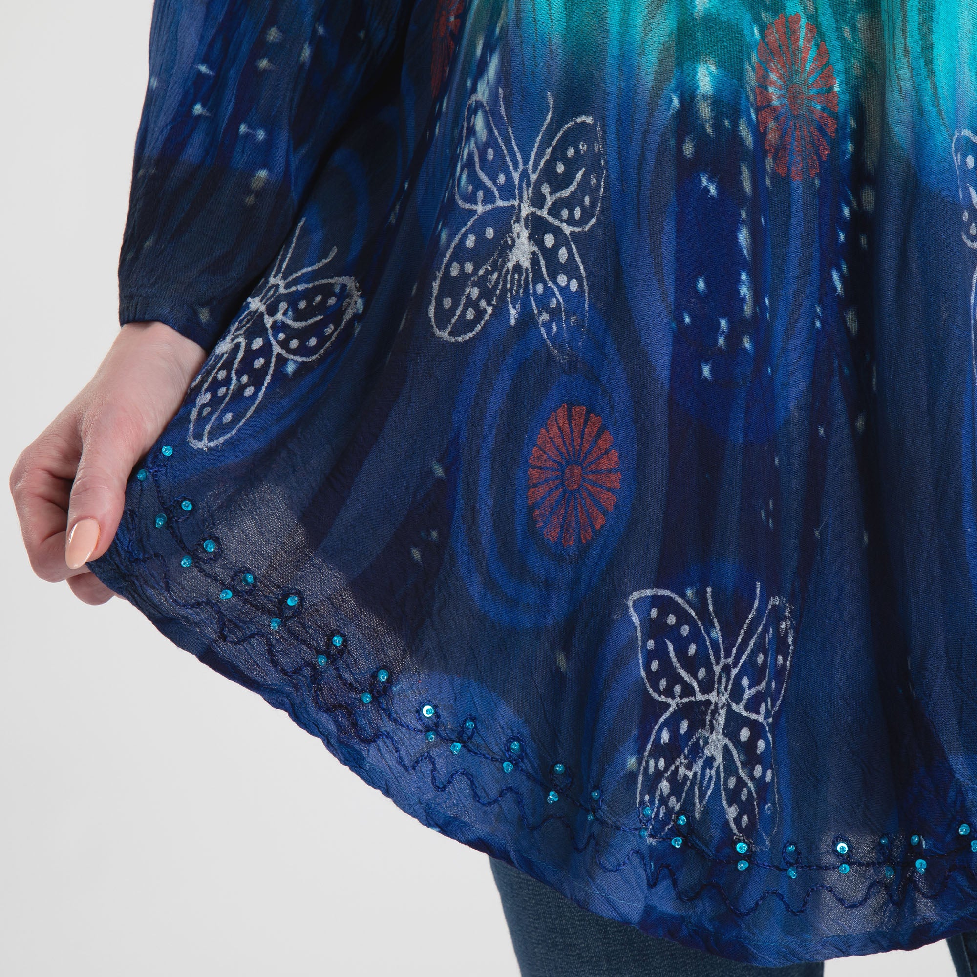 Swirls Of the Sea Long Sleeve Tunic - Image 2