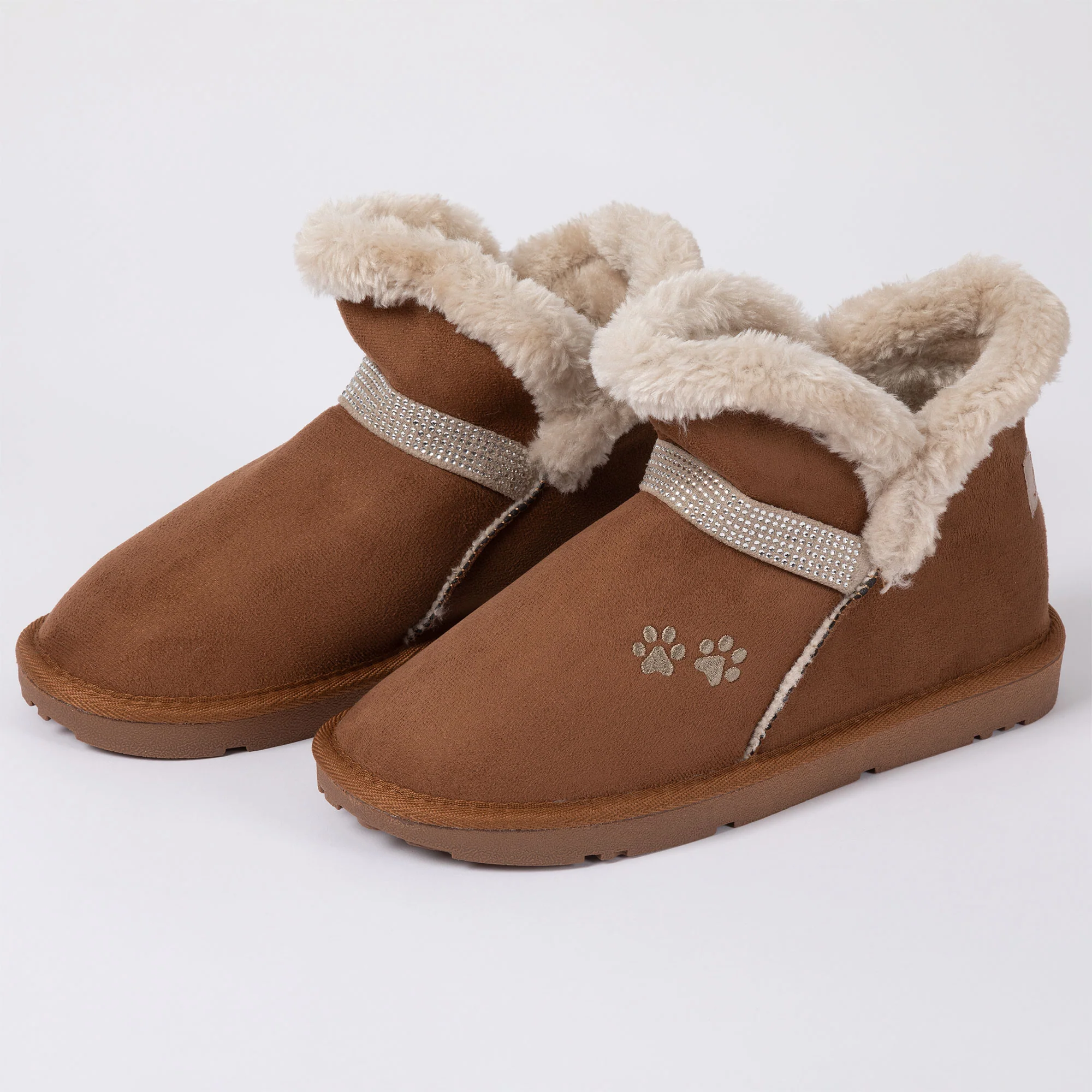 Paw Print Faux Suede Ankle Boots - Image 15