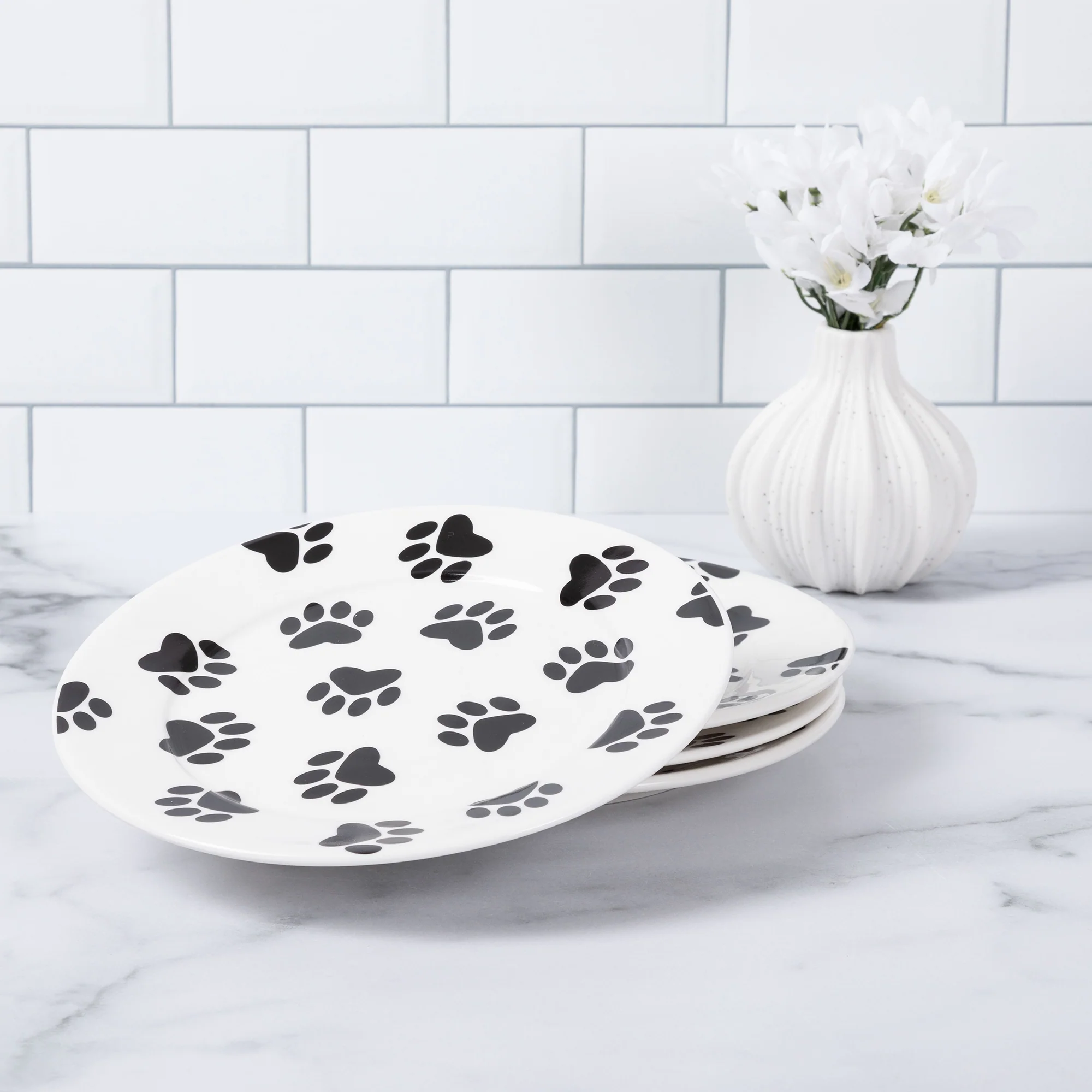 Paw Print Salad Plates - Set of 4 - Image 2