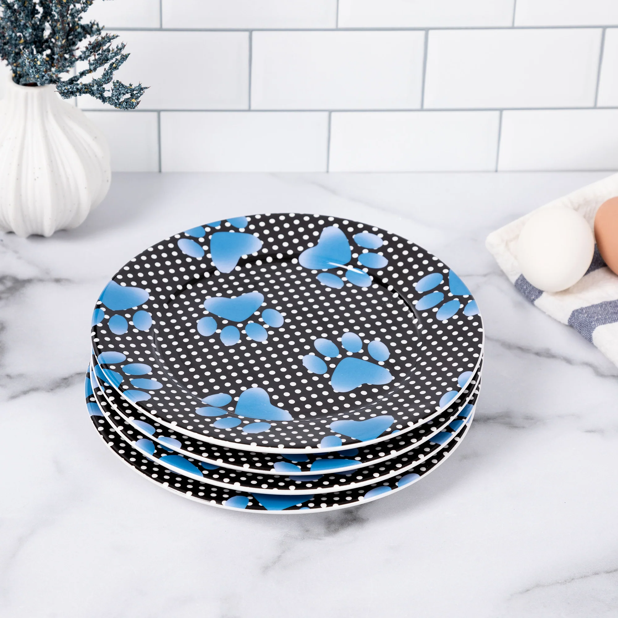Paw Print Salad Plates - Set of 4 - Image 6