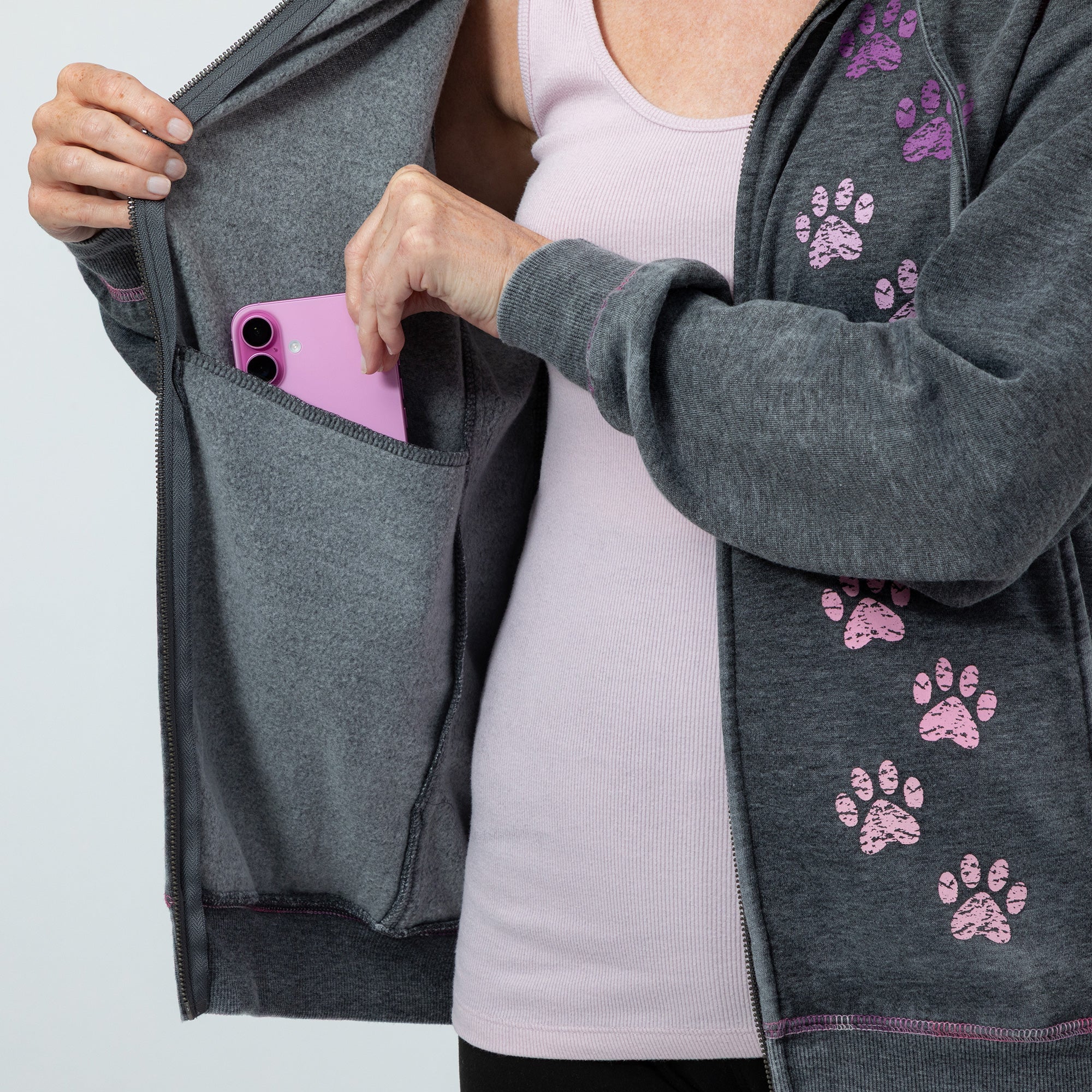 Rainbow Paws Zip Up Burnout Hoodie - Image 15