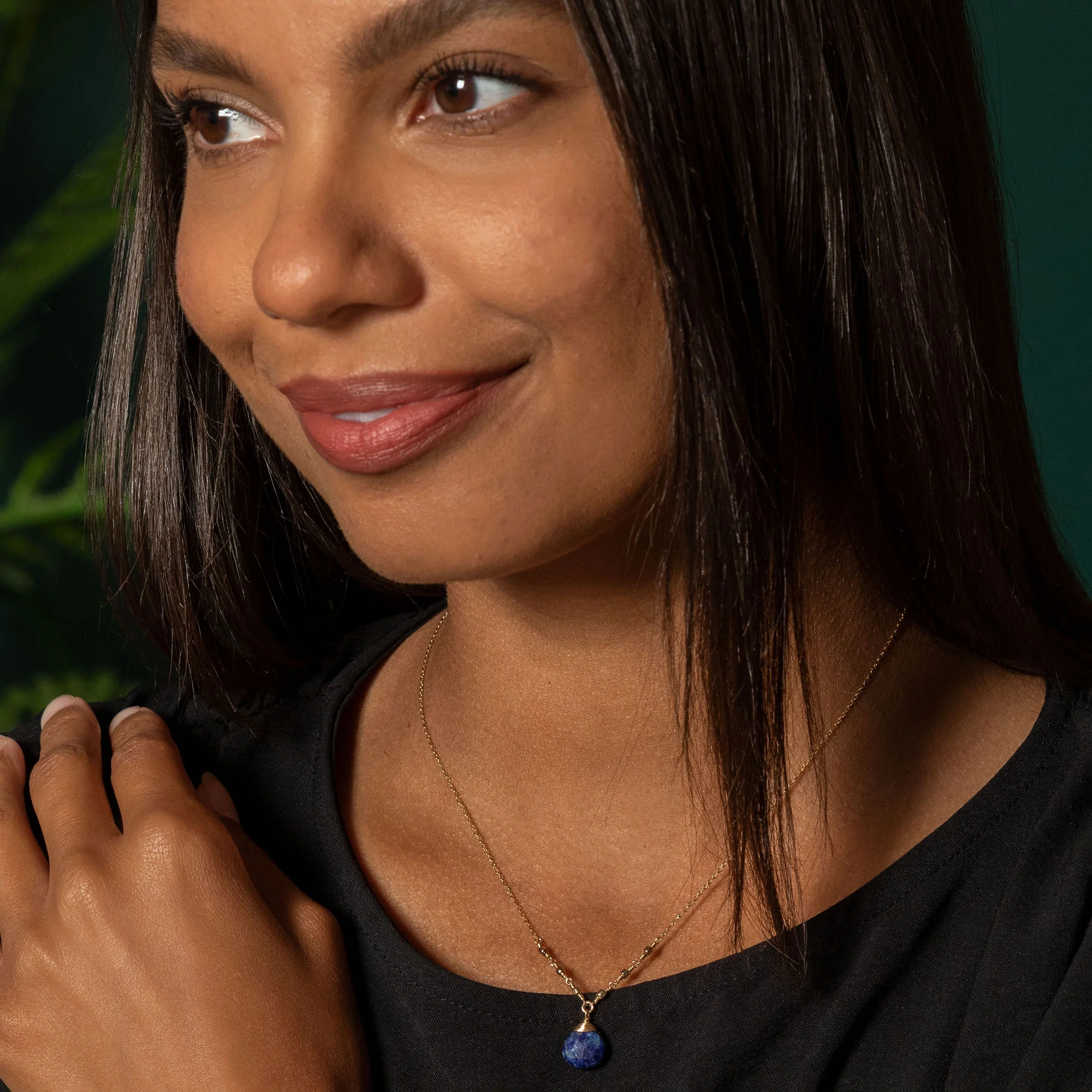 Gold Filled Necklace with Gemstone - Image 2