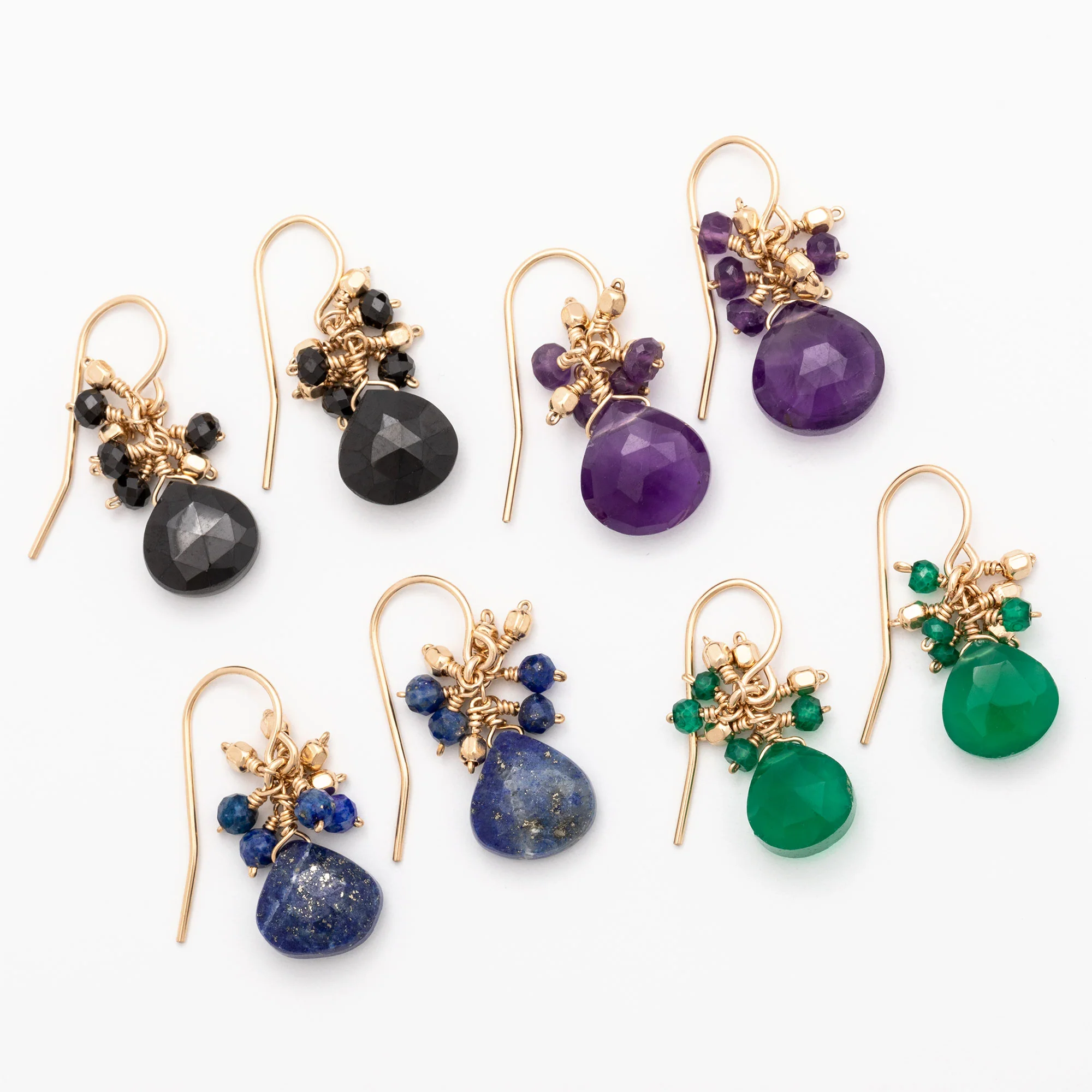 Faceted Gemstone Gold Filled Earrings - Image 2