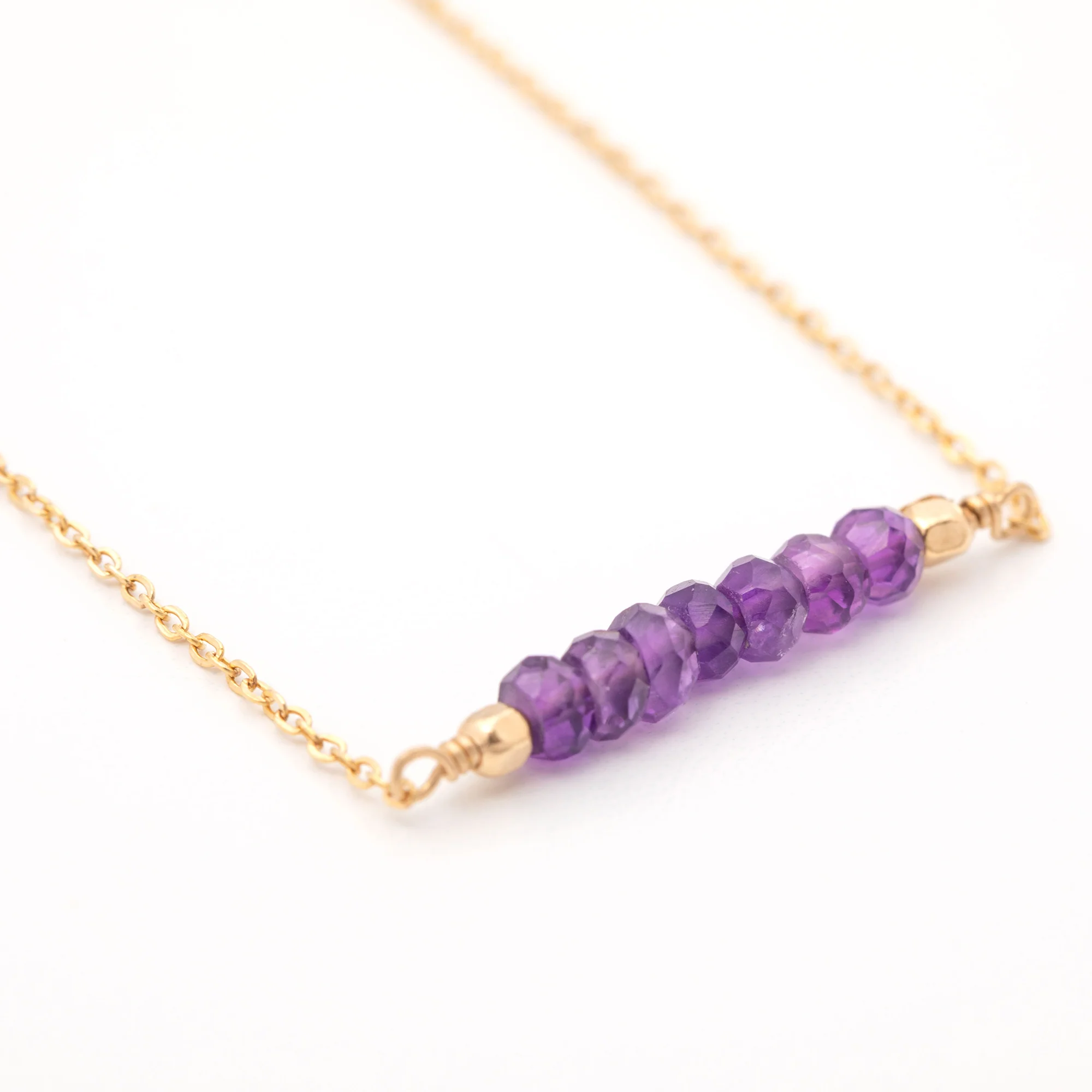 Gemstone Bar Gold Filled Necklace - Image 11