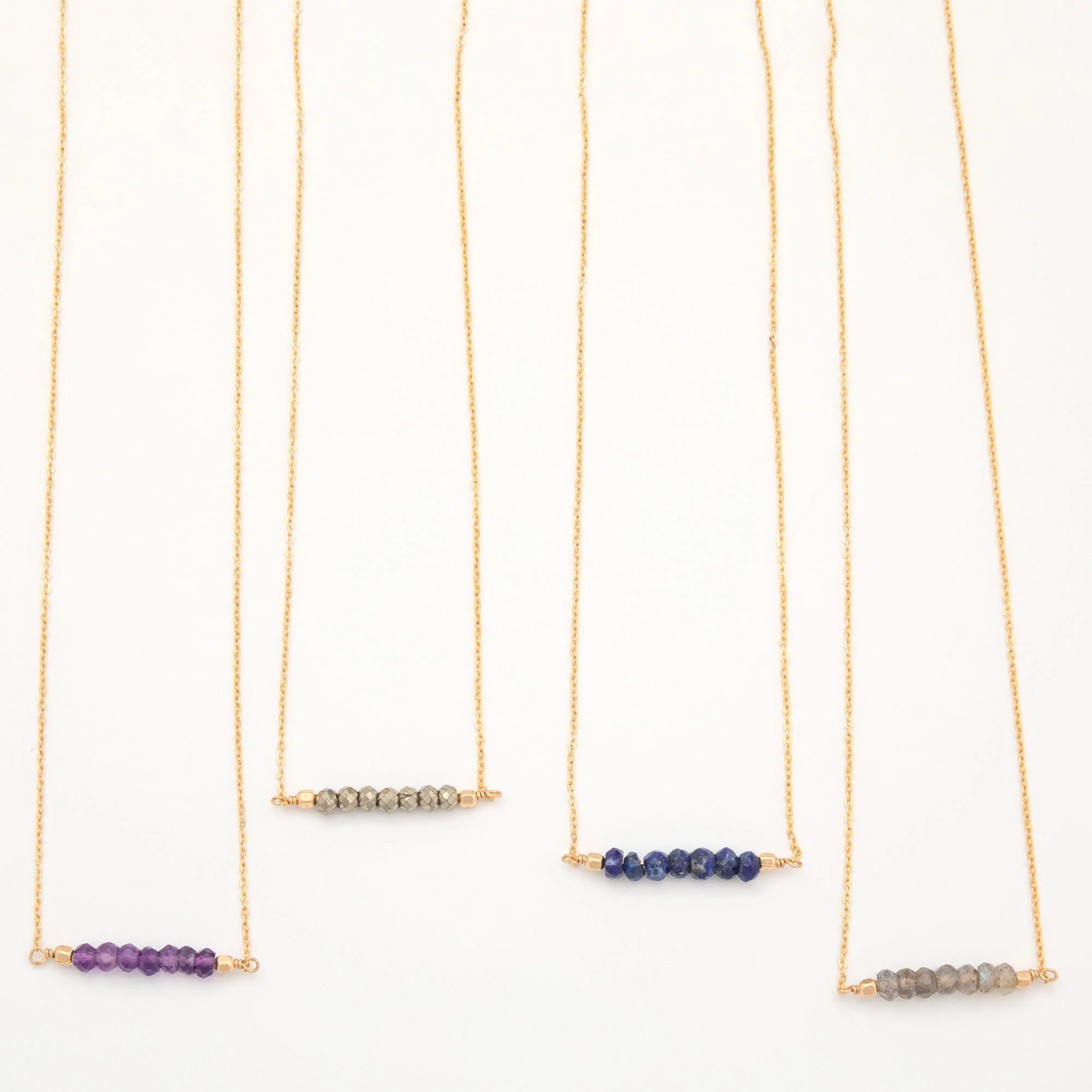 Gemstone Bar Gold Filled Necklace - Image 6