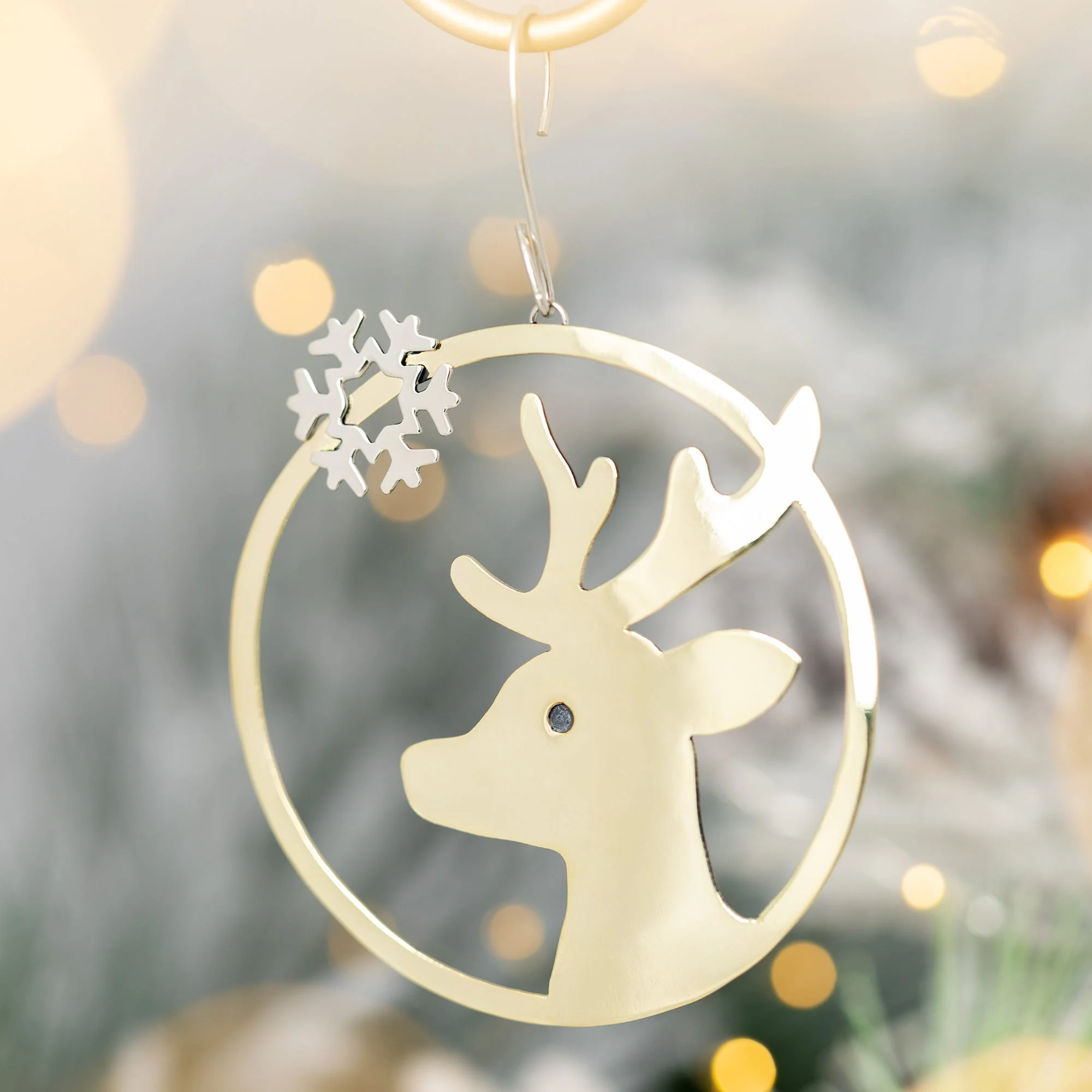 Mixed Metal Deer Ornament - Image 4