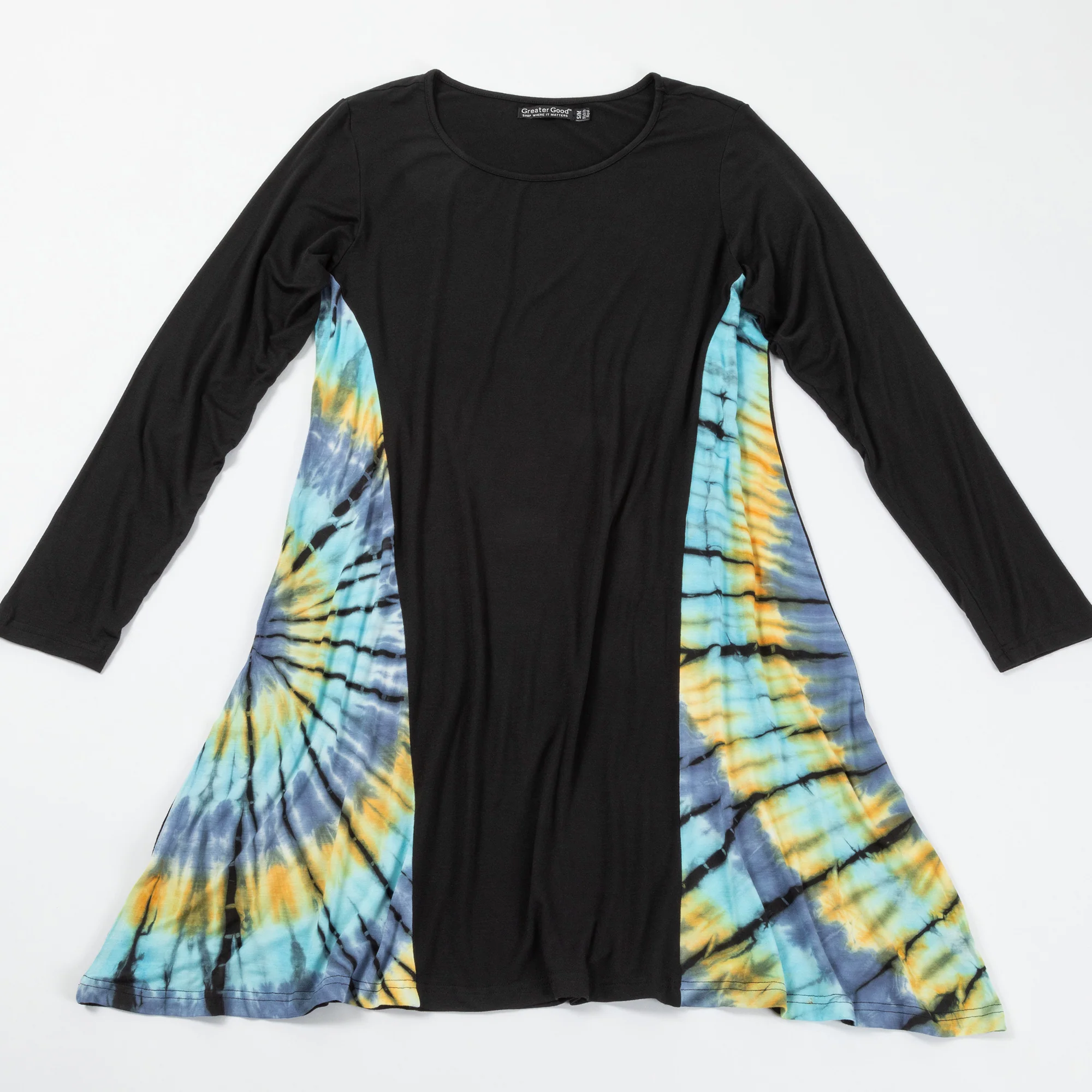 Long Sleeve Tie-Dye Side Panel Dress - Image 11