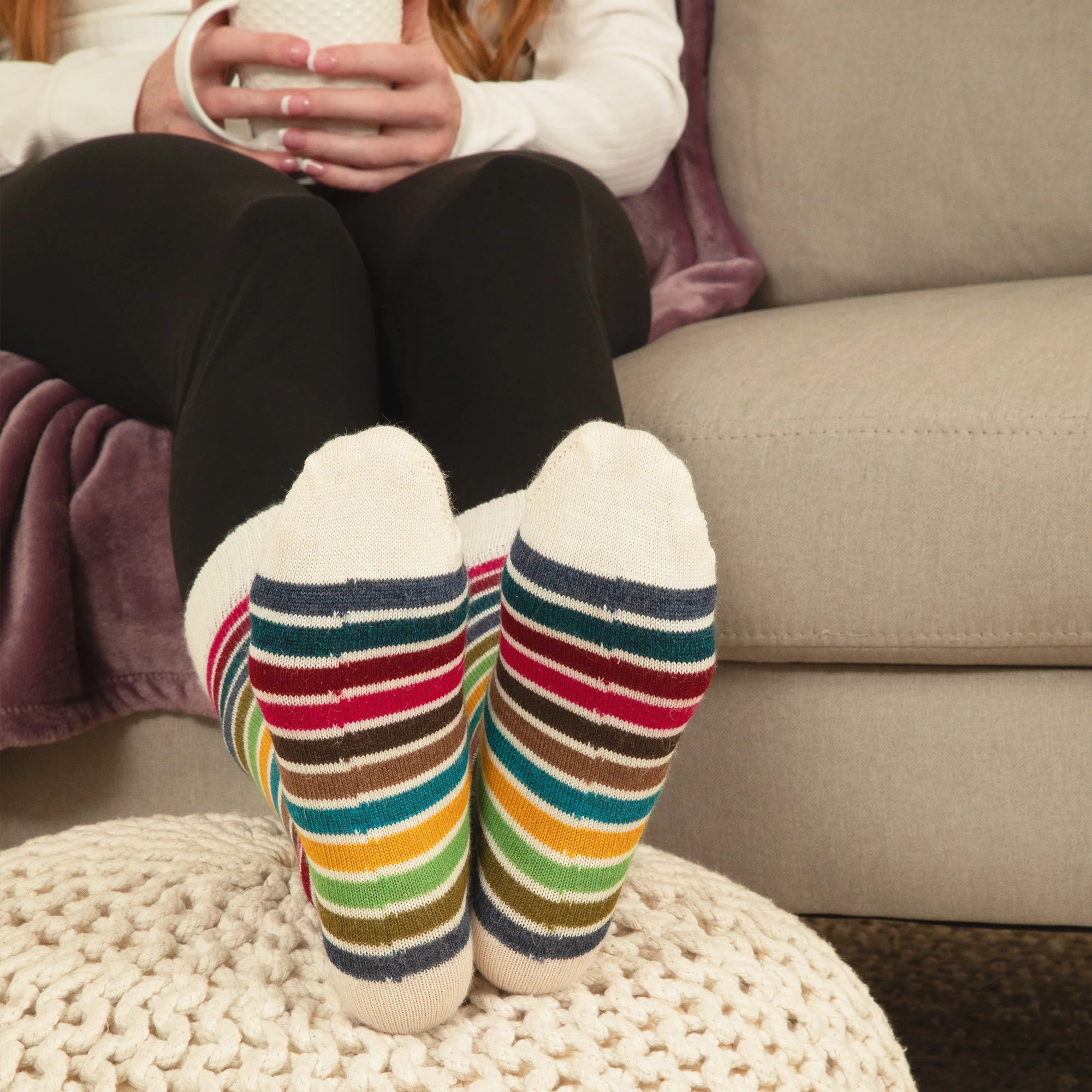 Multicolor Stripes Alpaca Socks - Image 5