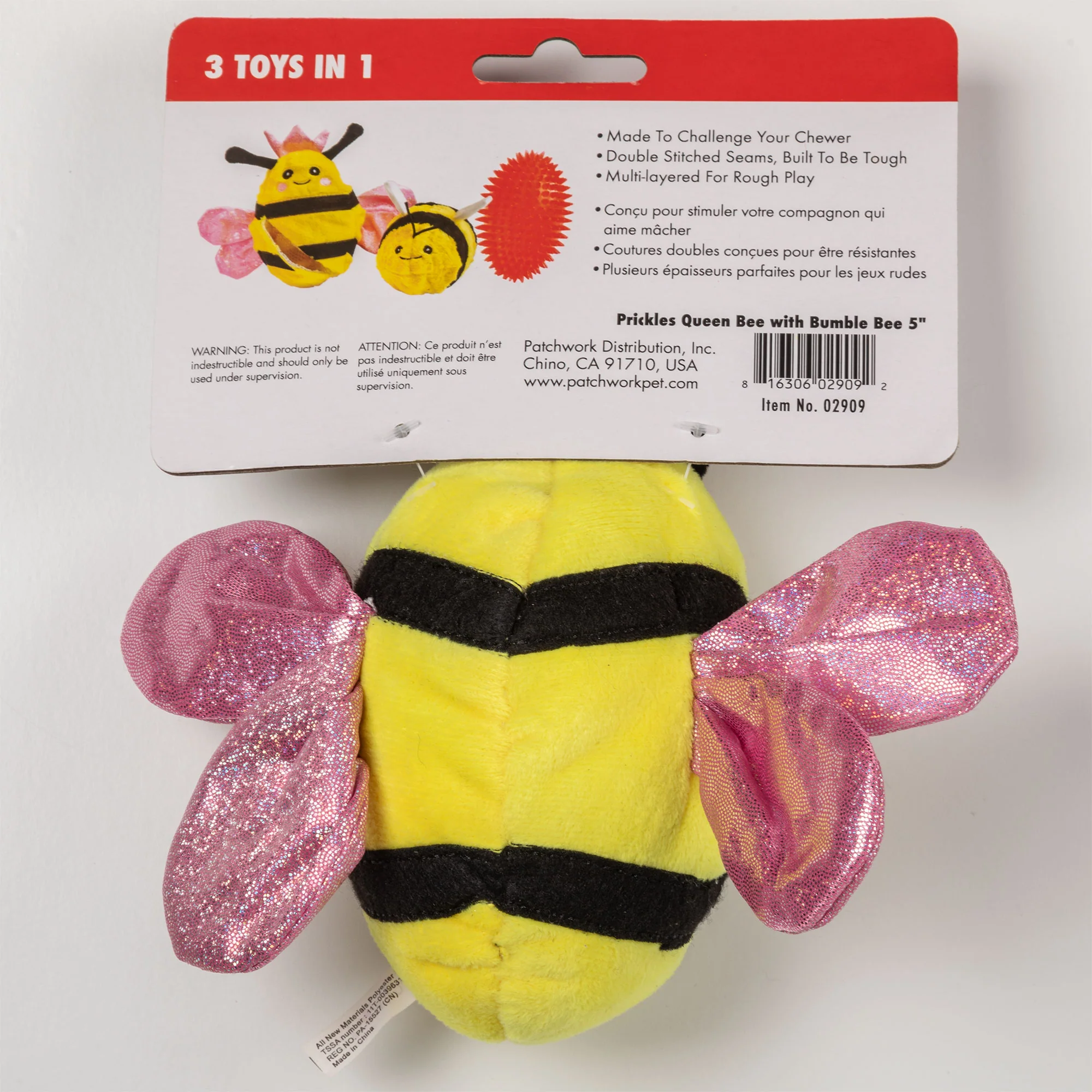 Patchwork Pet Queen Bee Dog Toy - Image 2