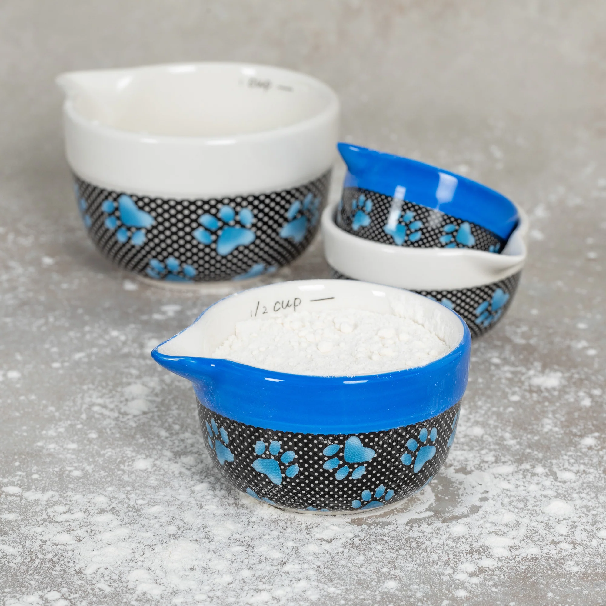 Paw Prints Ceramic Measuring Cup Set - Image 2