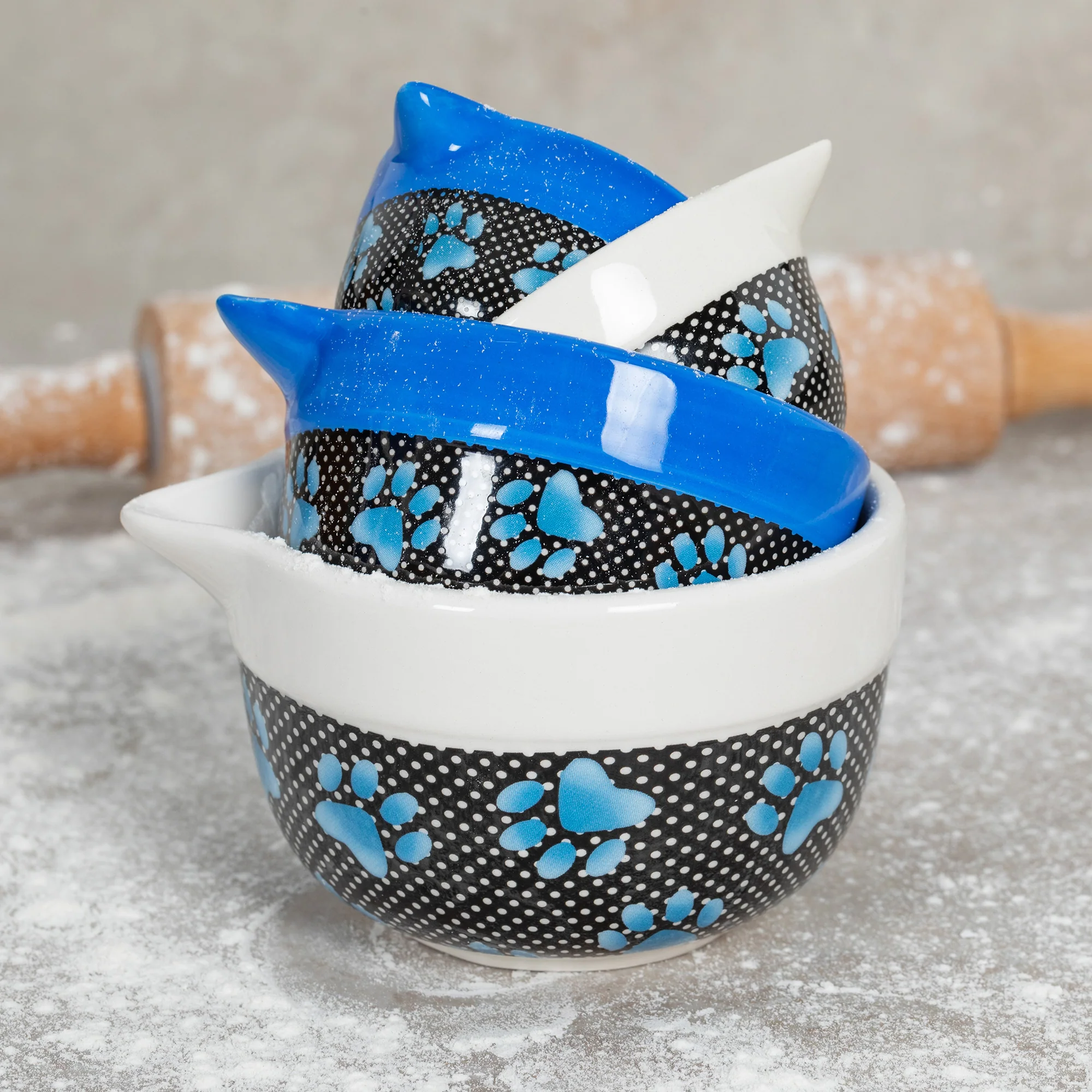 Paw Prints Ceramic Measuring Cup Set - Image 3