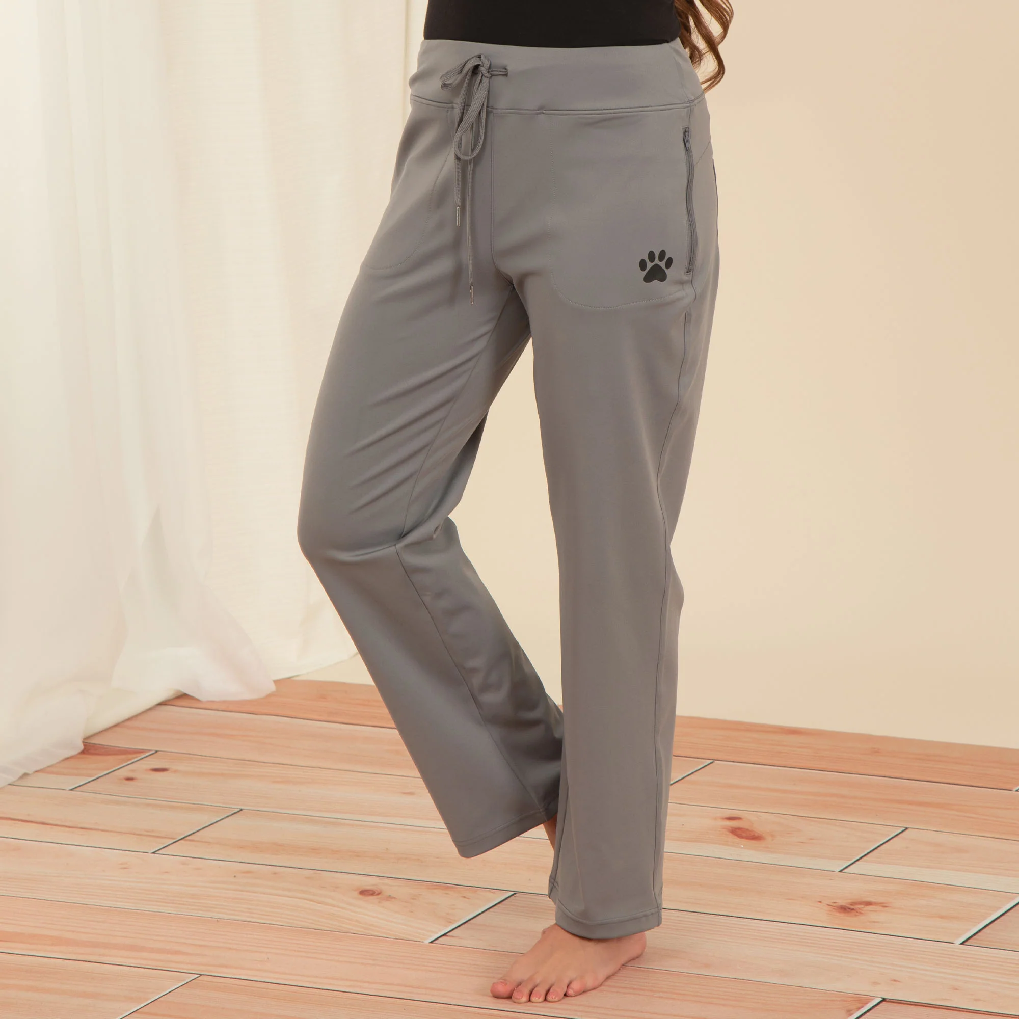 Paw Print Straight Leg Athleisure Pants - Image 5